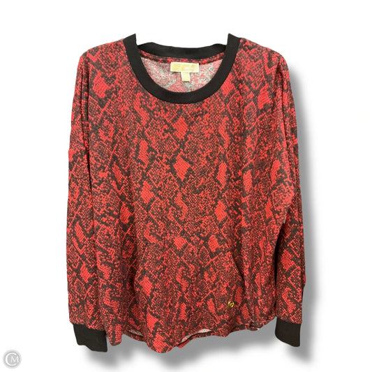 Top Long Sleeve By Michael By Michael Kors In Animal Print, Size: Xl