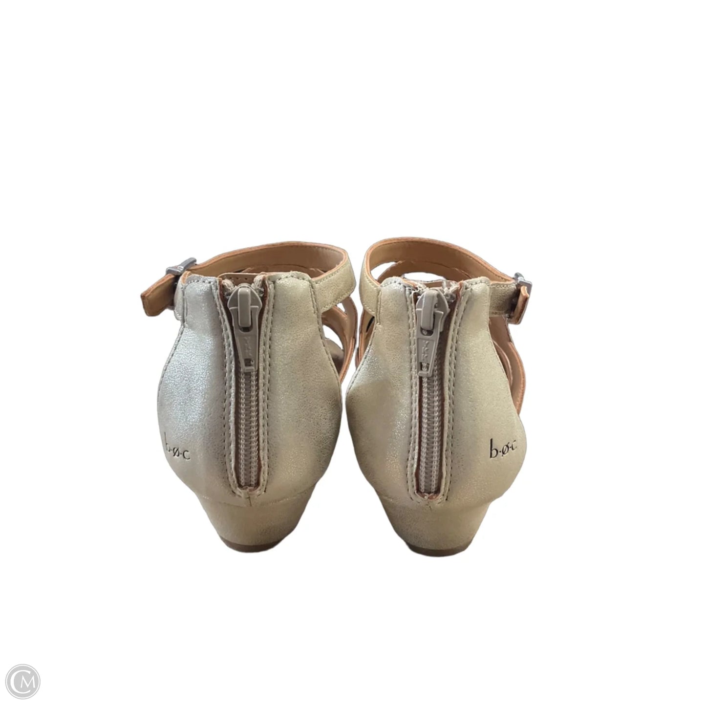 Sandals Heels Wedge By Boc In Gold, Size: 10