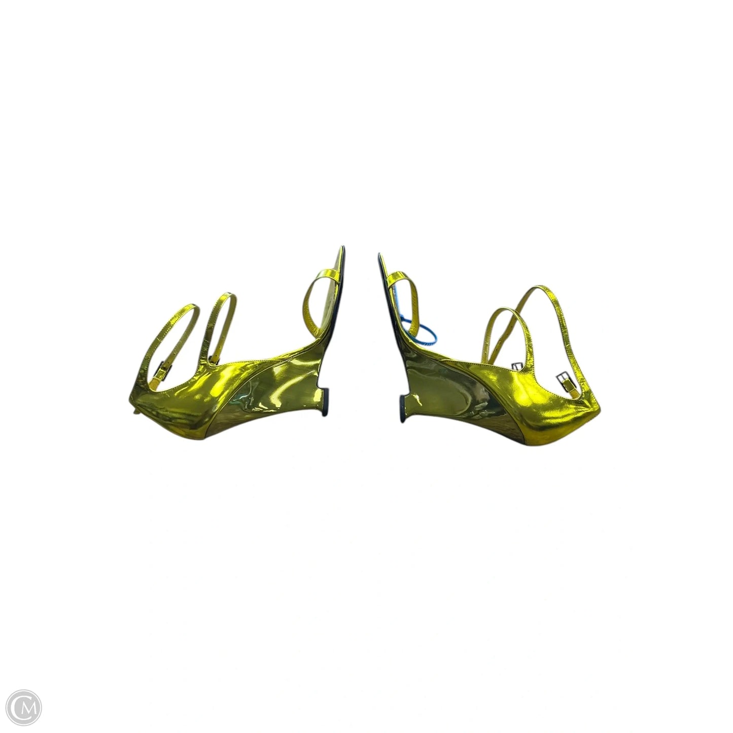 Shoes Luxury Designer By Yves Saint Laurent In Gold, Size: 7.5