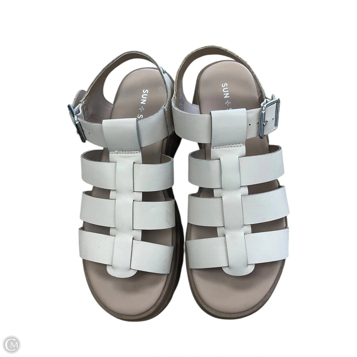 Sandals Heels Platform By Cme In Tan, Size: 7.5