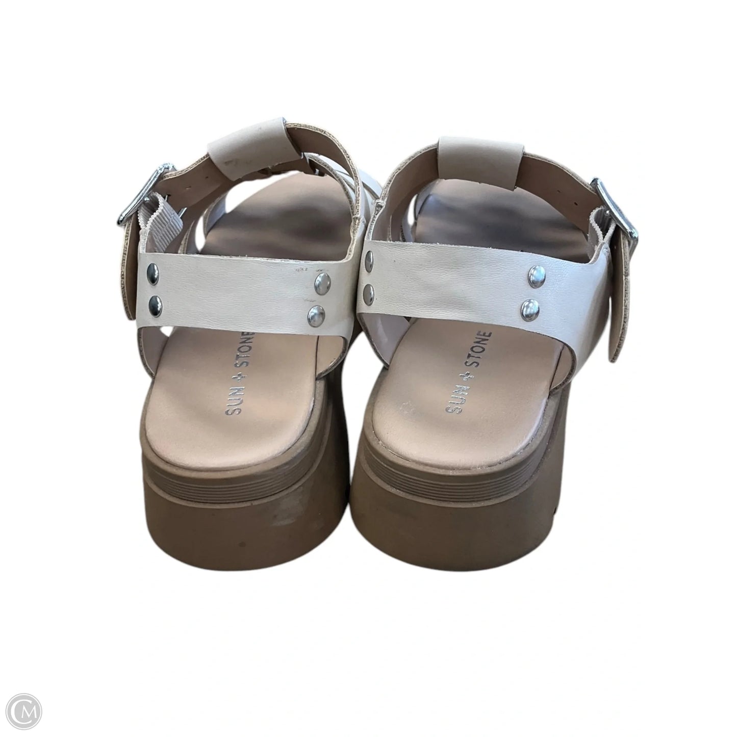 Sandals Heels Platform By Cme In Tan, Size: 7.5