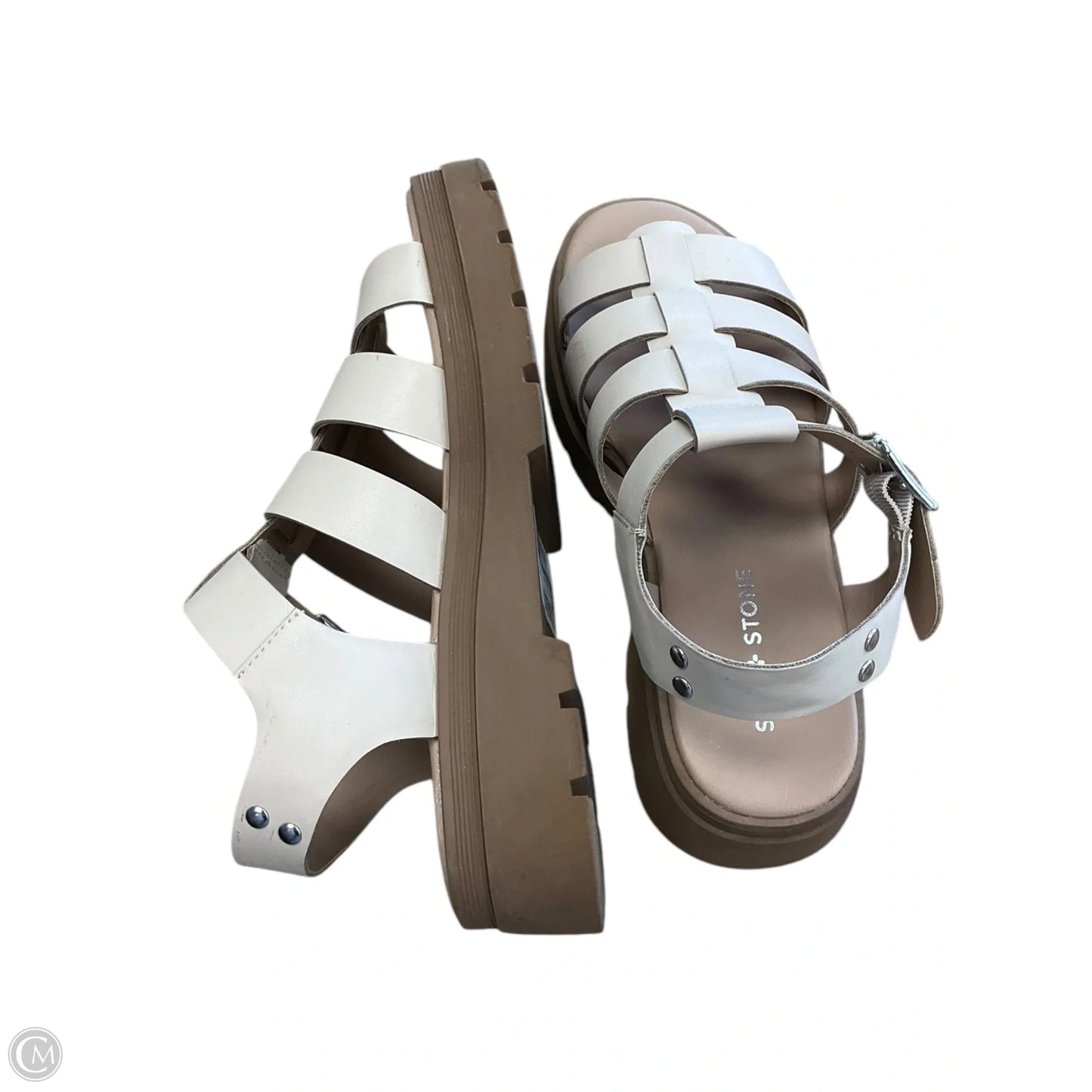 Sandals Heels Platform By Cme In Tan, Size: 7.5