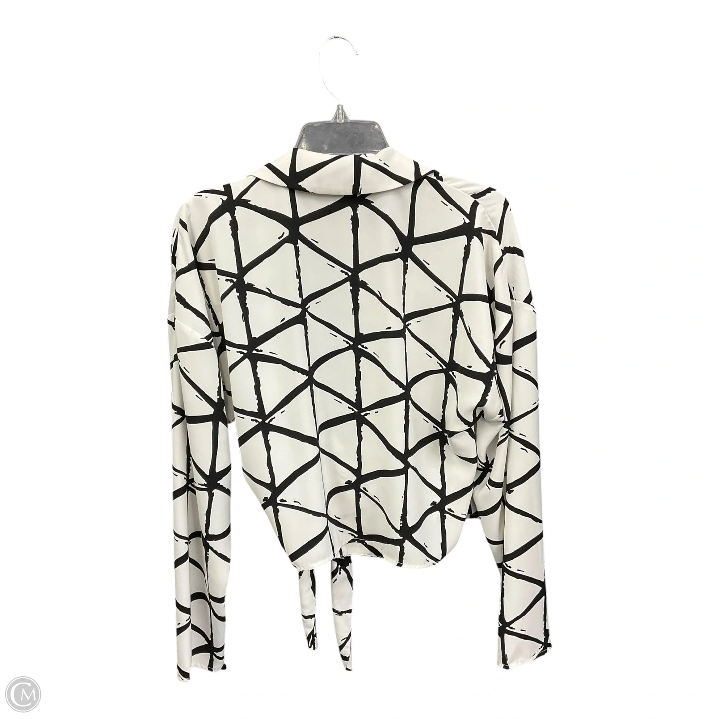 Top Long Sleeve By Cme In Black & White, Size: Xl