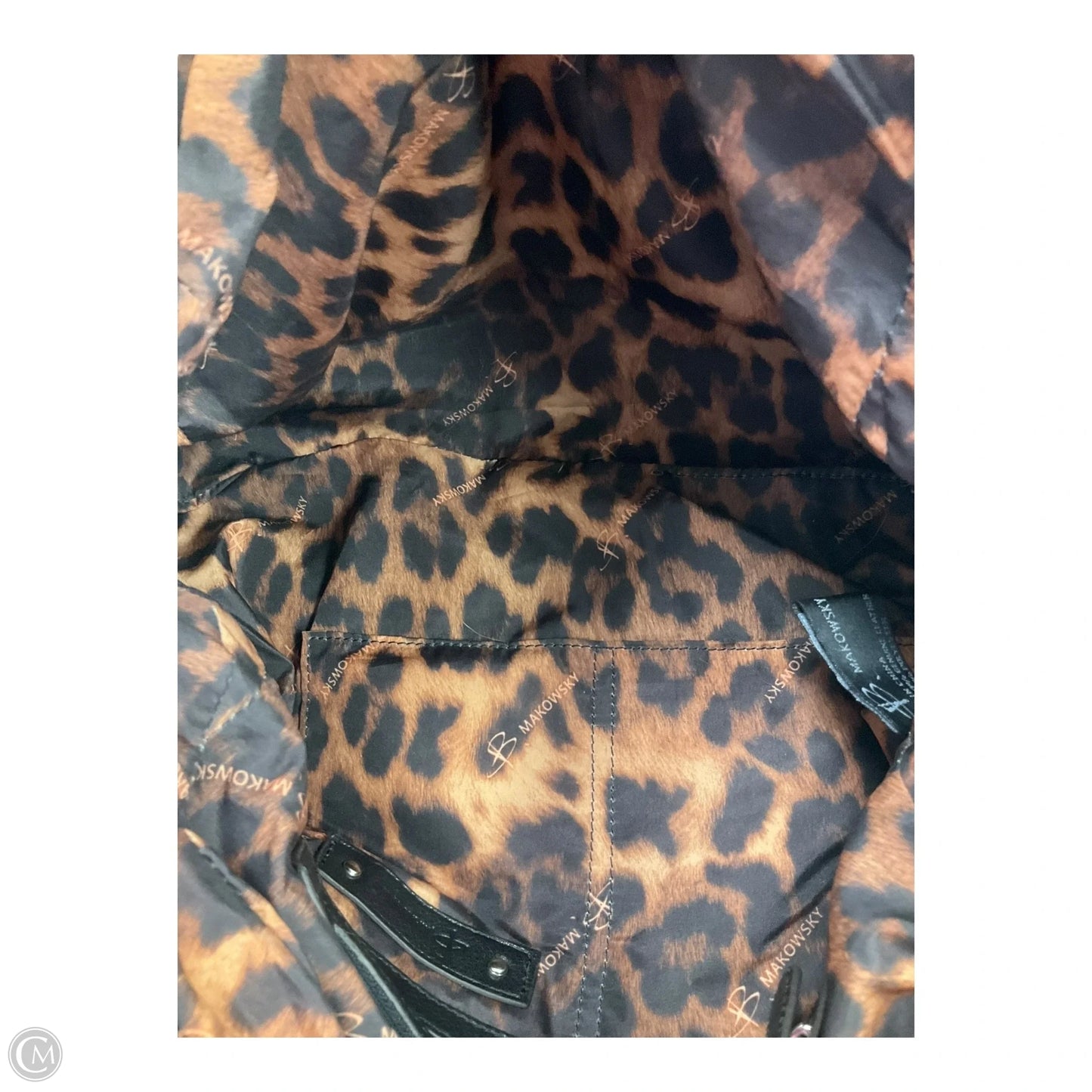 Handbag Leather By Makowsky, Size: Medium