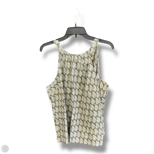 Top Sleeveless By Talbots In Green & White, Size: Lp