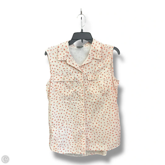 Blouse Sleeveless By Eddie Bauer In Peach, Size: M