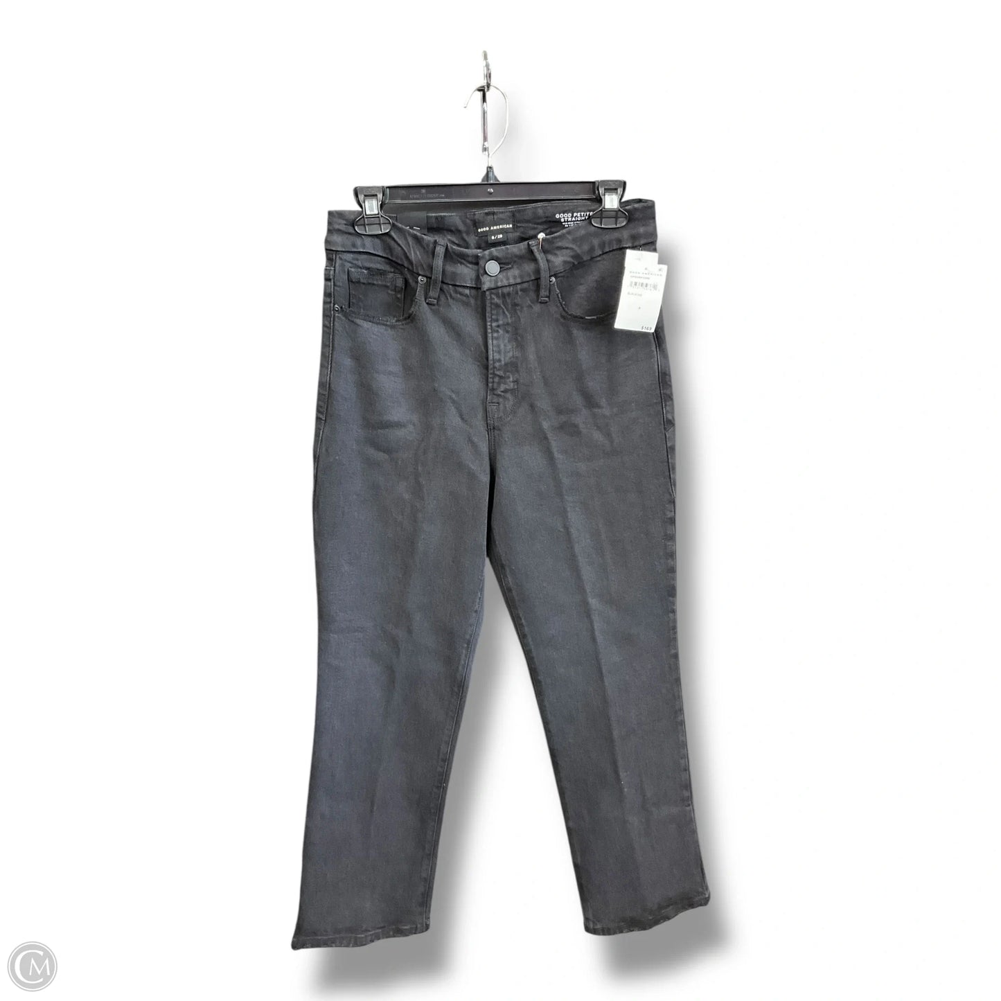 Jeans Straight By Good American In Black Denim, Size: 8