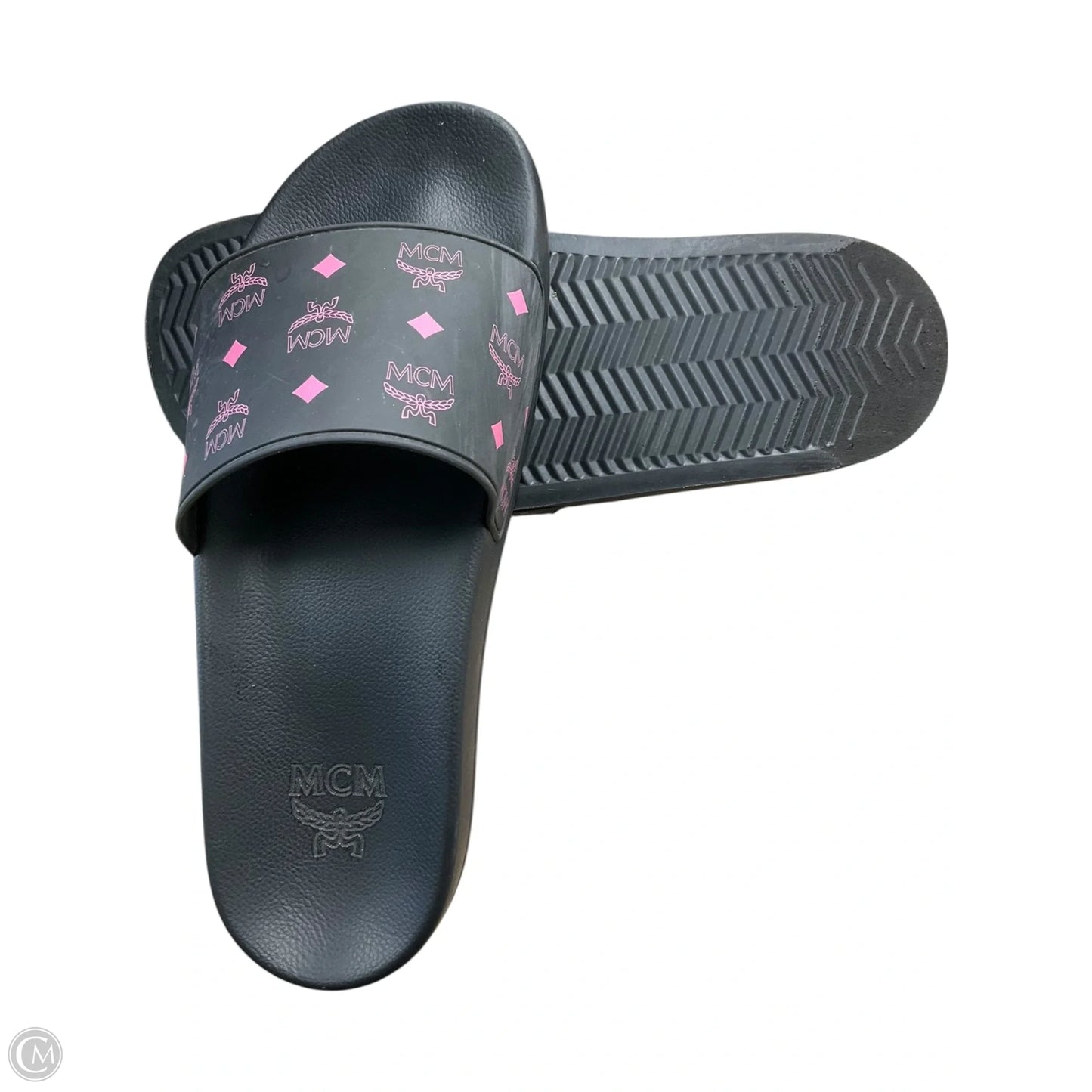 Sandals Luxury Designer By Mcm In Black & Pink, Size: 9.5