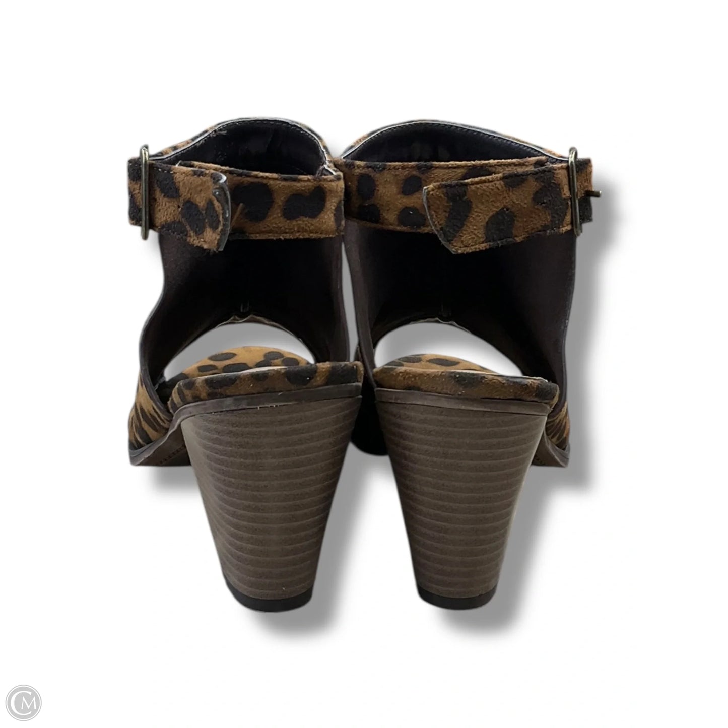Sandals Heels Block By Clothes Mentor In Animal Print, Size: 10