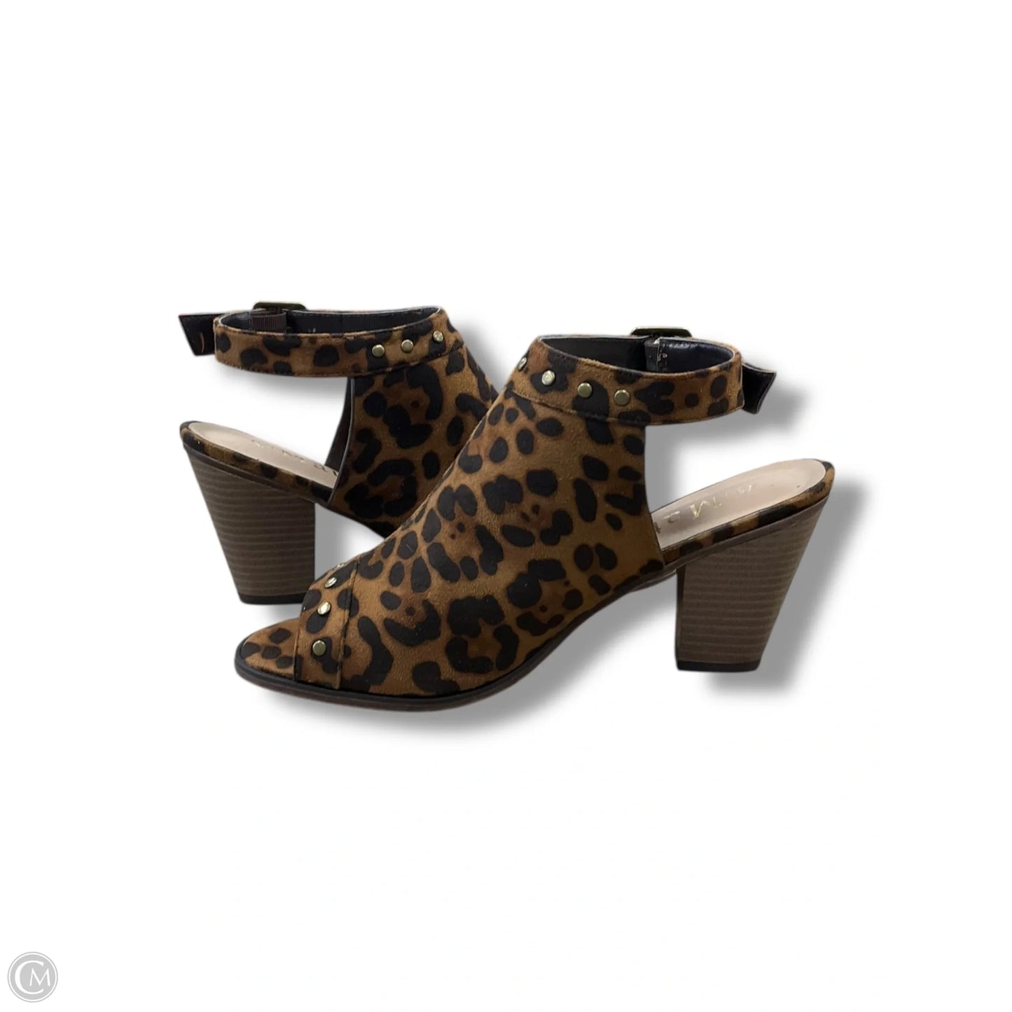 Sandals Heels Block By Clothes Mentor In Animal Print, Size: 10