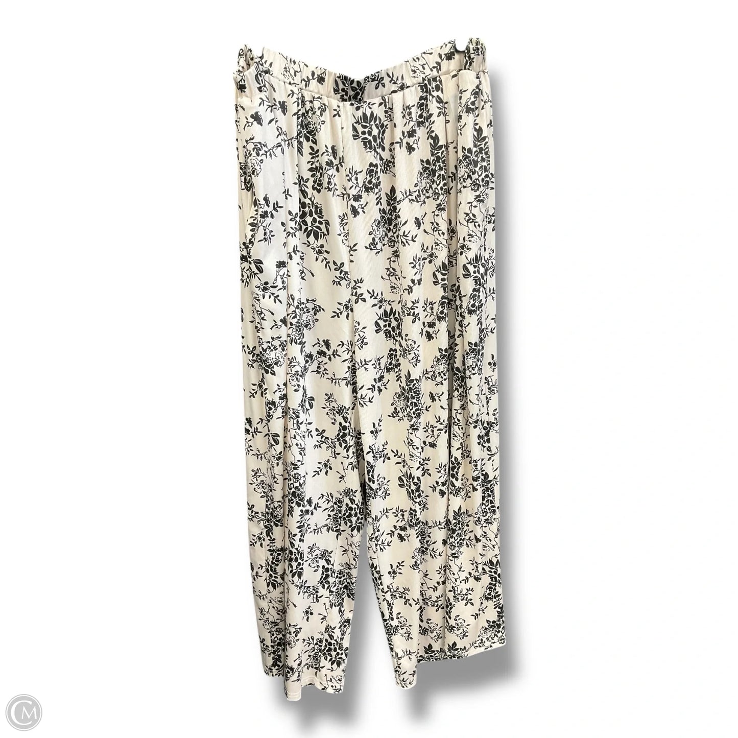 Pants Wide Leg By Clothes Mentor In Black & Cream, Size: 4x