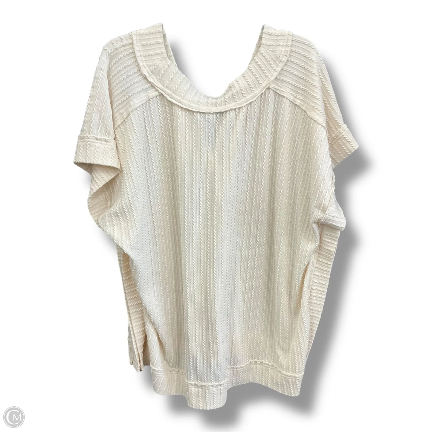 Top Short Sleeve By Gigio In Ivory, Size: 2x