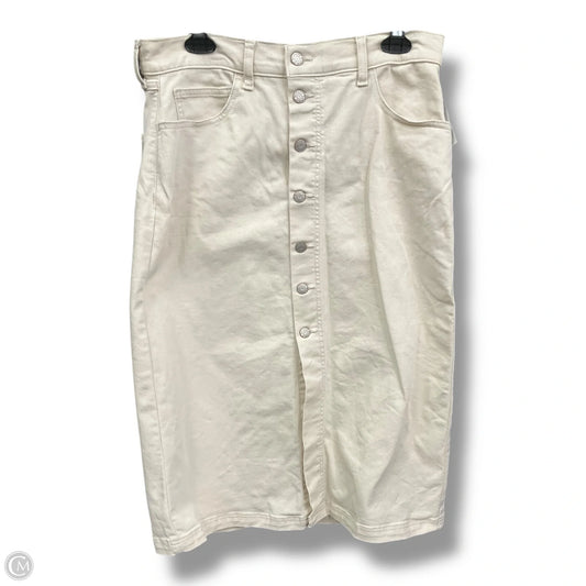 Skirt Midi By Banana Republic In Ivory, Size: 10