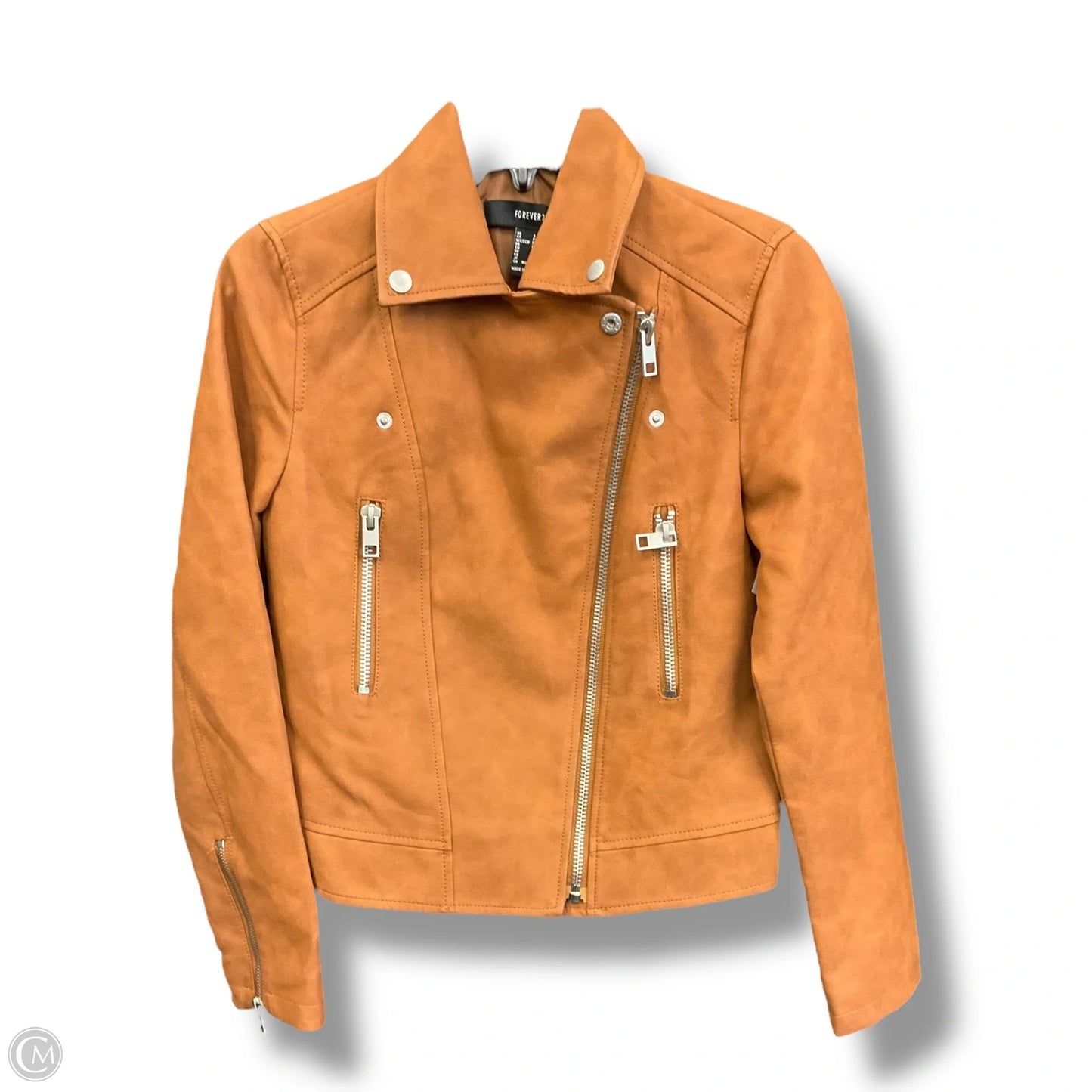 Jacket Moto By Forever 21 In Brown, Size: S