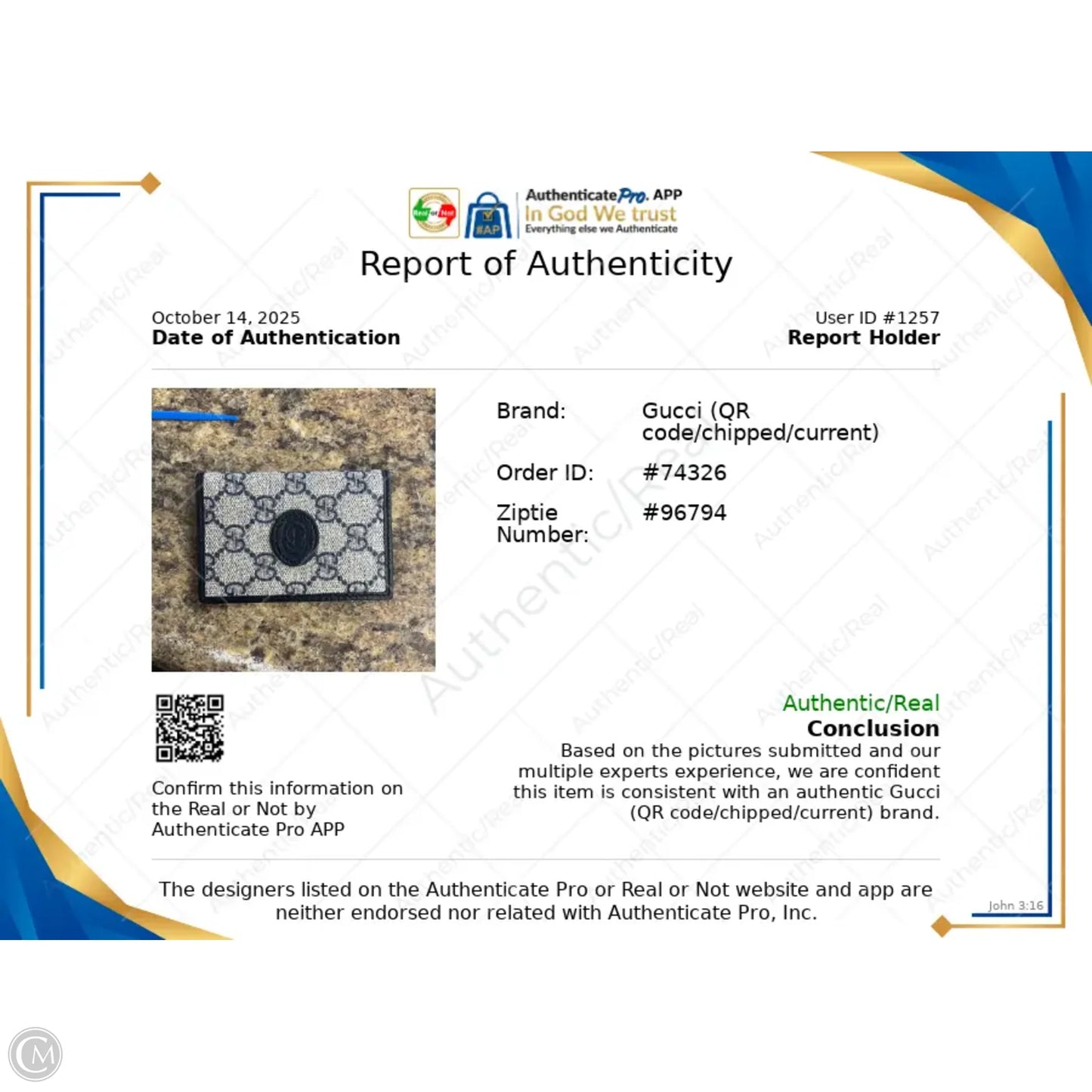 Wallet Luxury Designer By Gucci, Size: Small