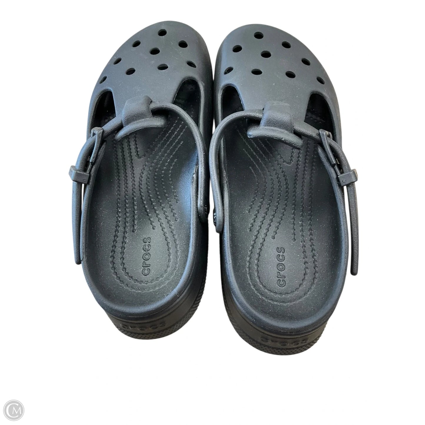 Shoes Flats By Crocs In Black, Size: 8
