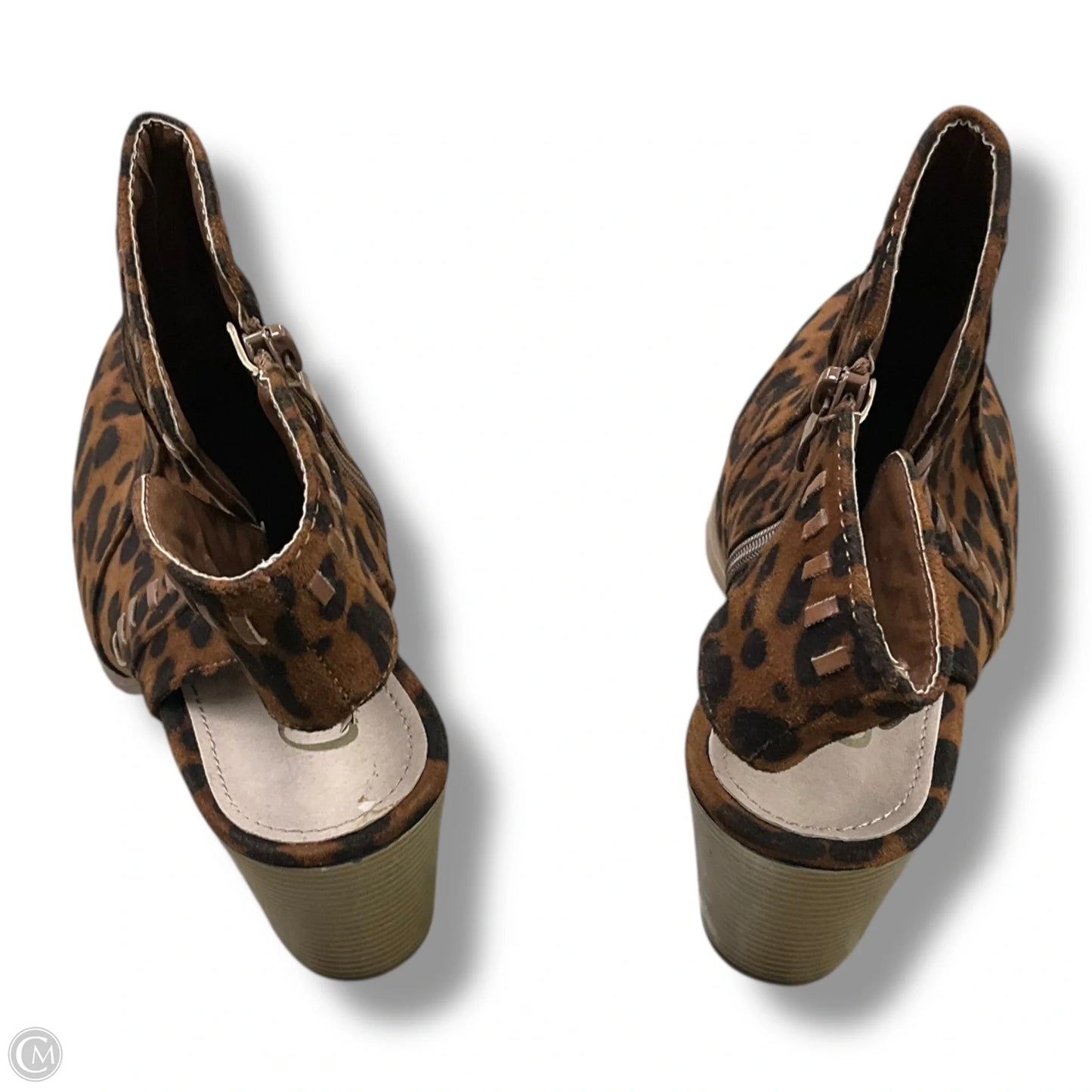 Boots Ankle Heels By Clothes Mentor In Animal Print, Size: 8