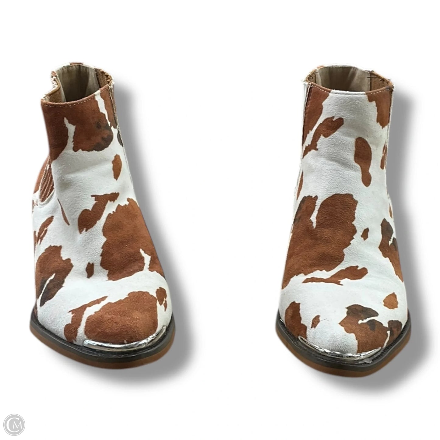 Boots Ankle Heels By Clothes Mentor In Animal Print, Size: 8