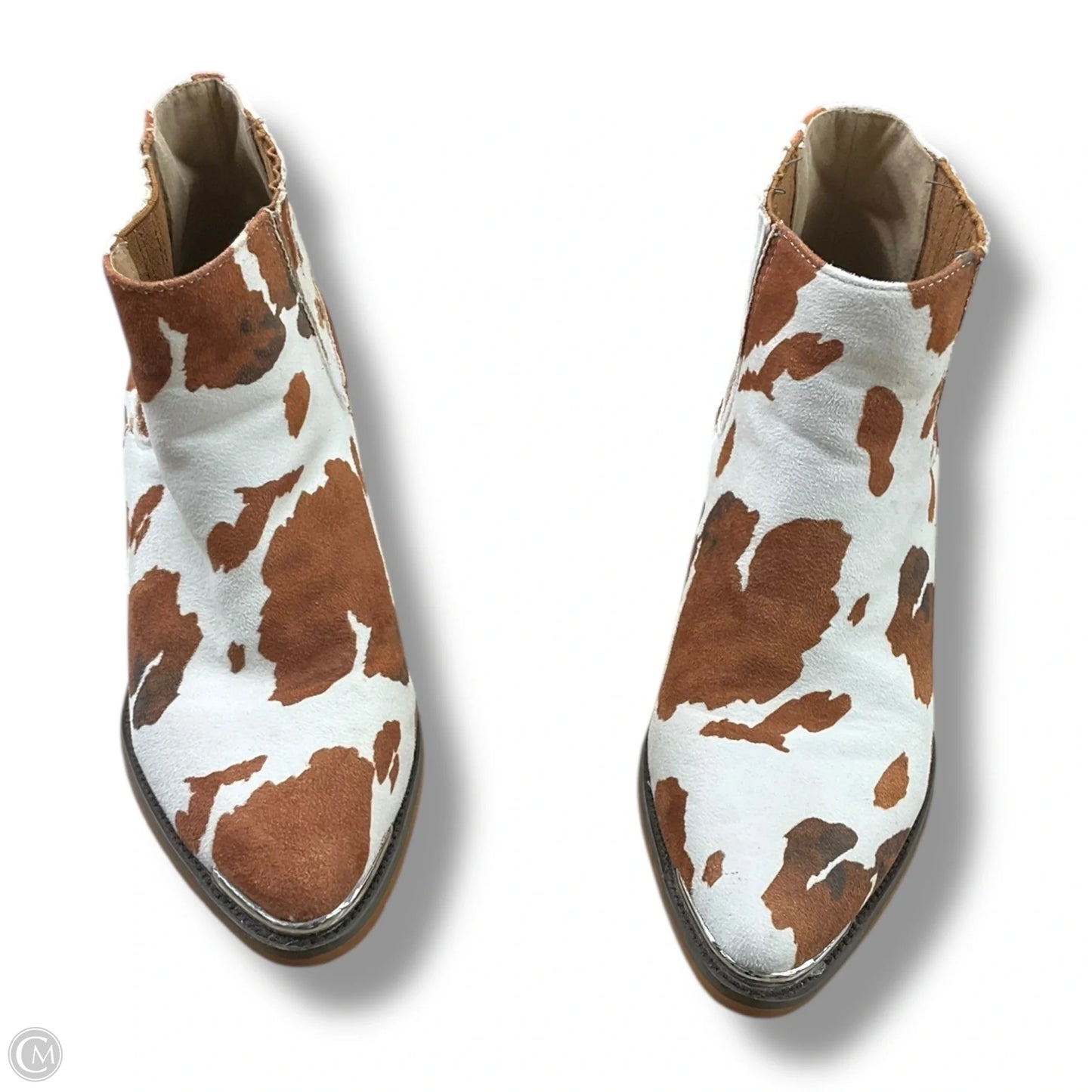 Boots Ankle Heels By Clothes Mentor In Animal Print, Size: 8