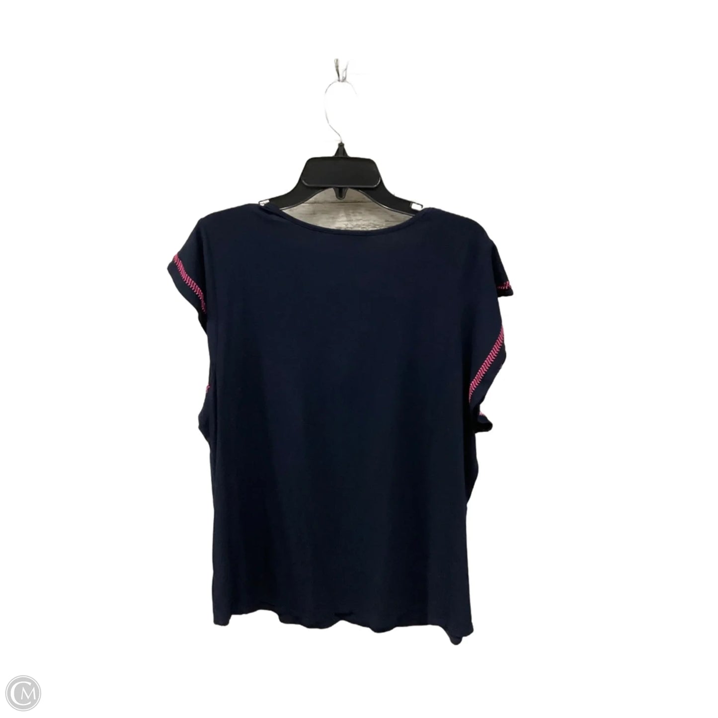 Top Short Sleeve Basic By Adrianna Papell In Navy, Size: Xl