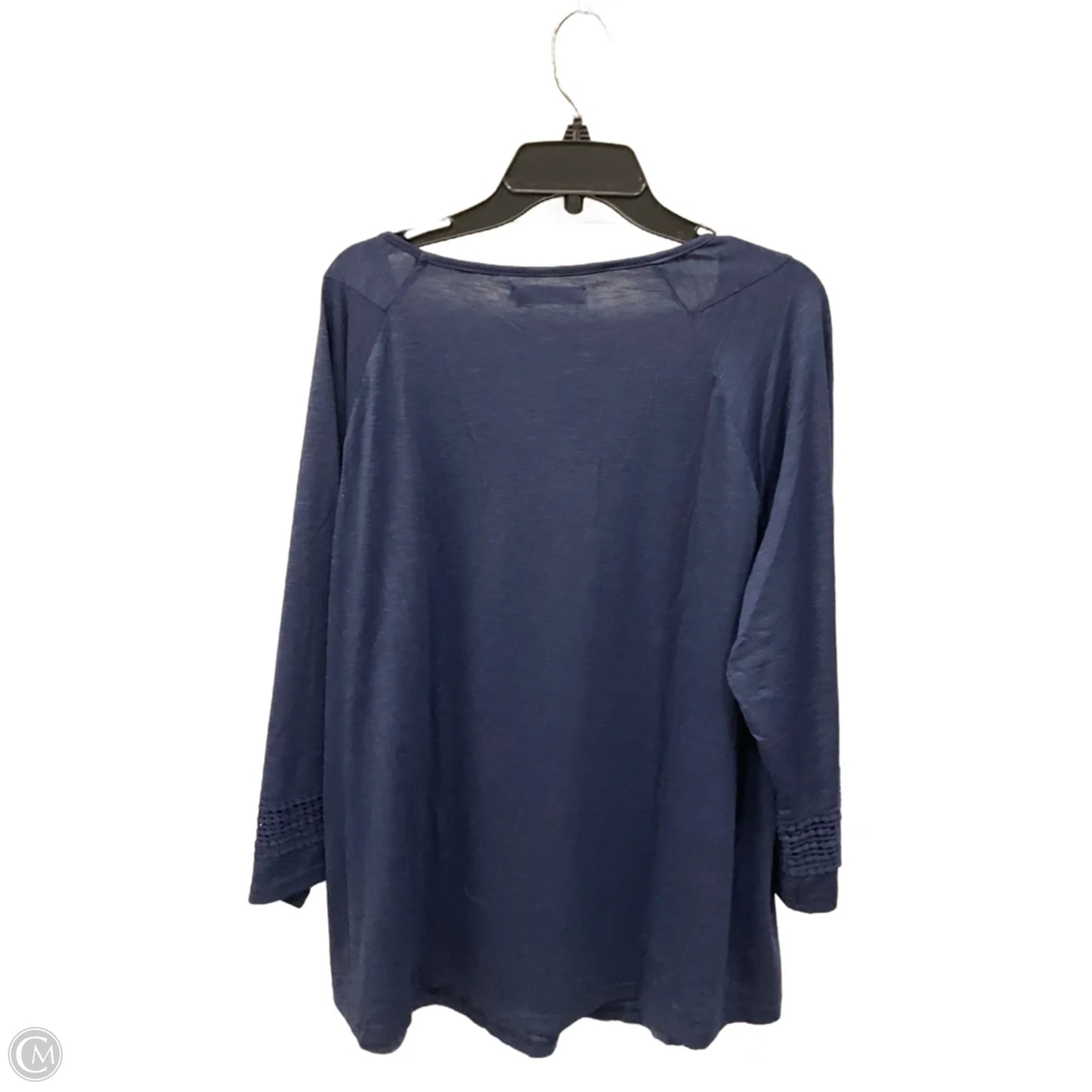Top 3/4 Sleeve Basic By Clothes Mentor In Navy, Size: 3x