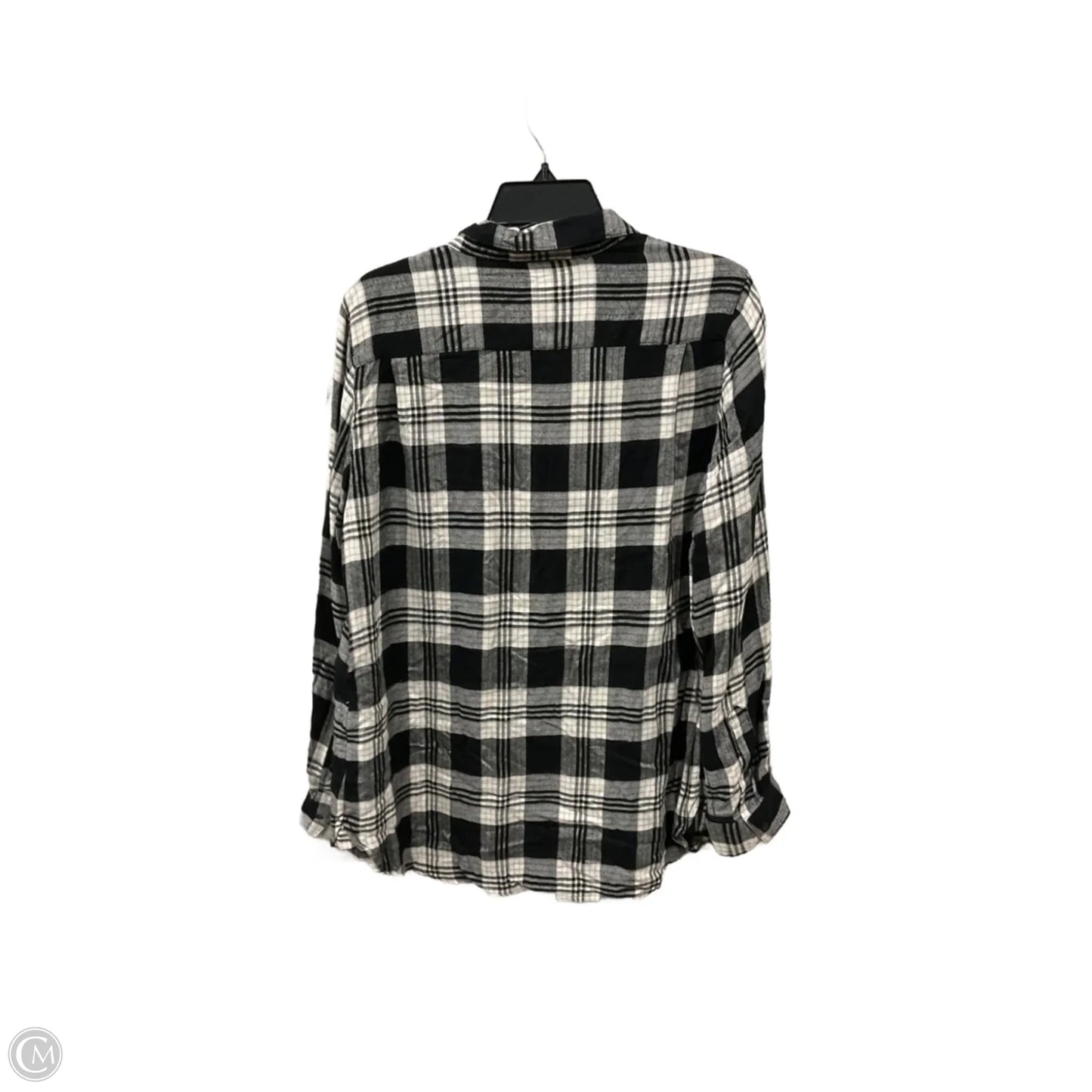 Blouse Long Sleeve By Market & Spruce In Black & Grey, Size: M