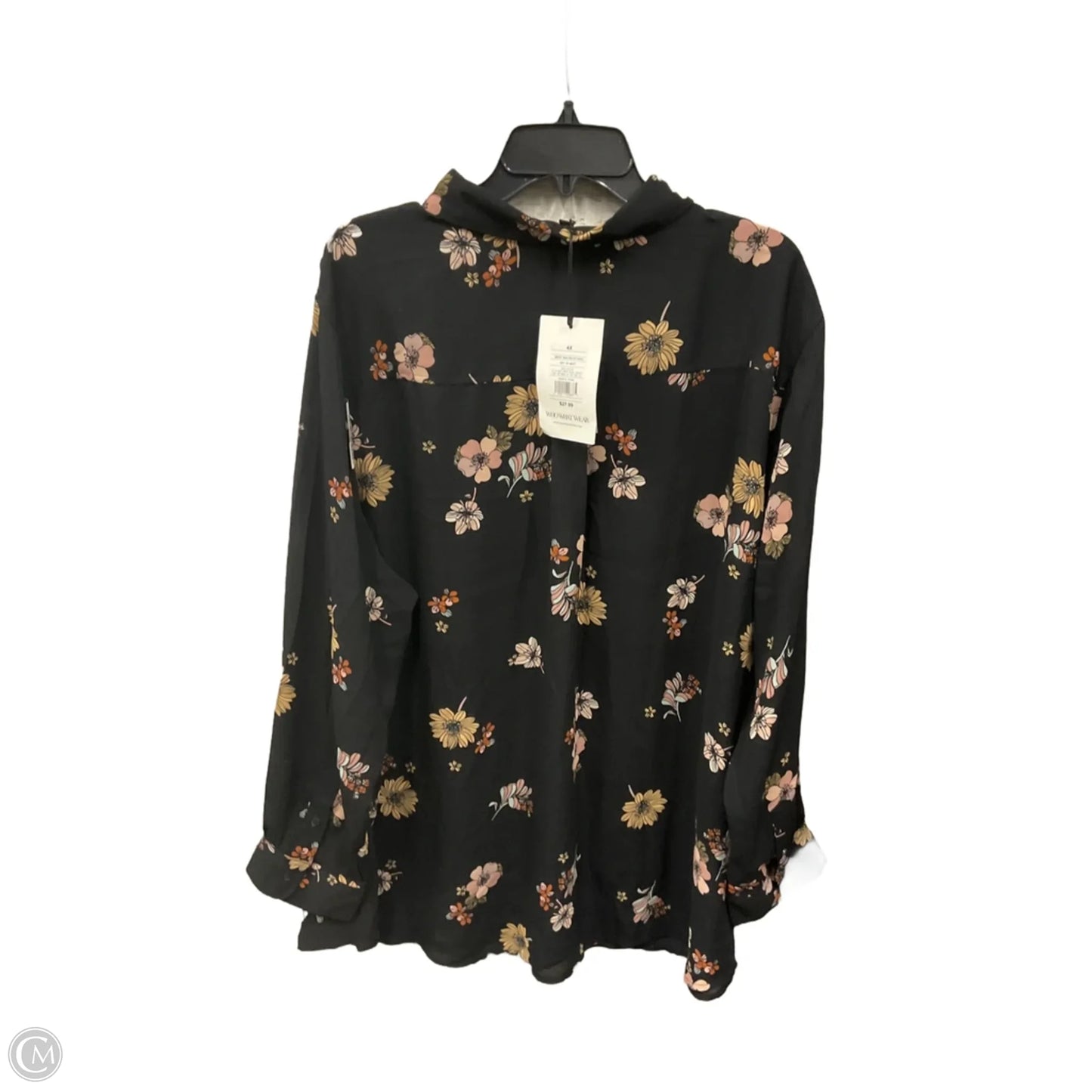 Blouse Long Sleeve By Who What Wear In Floral Print, Size: 4x