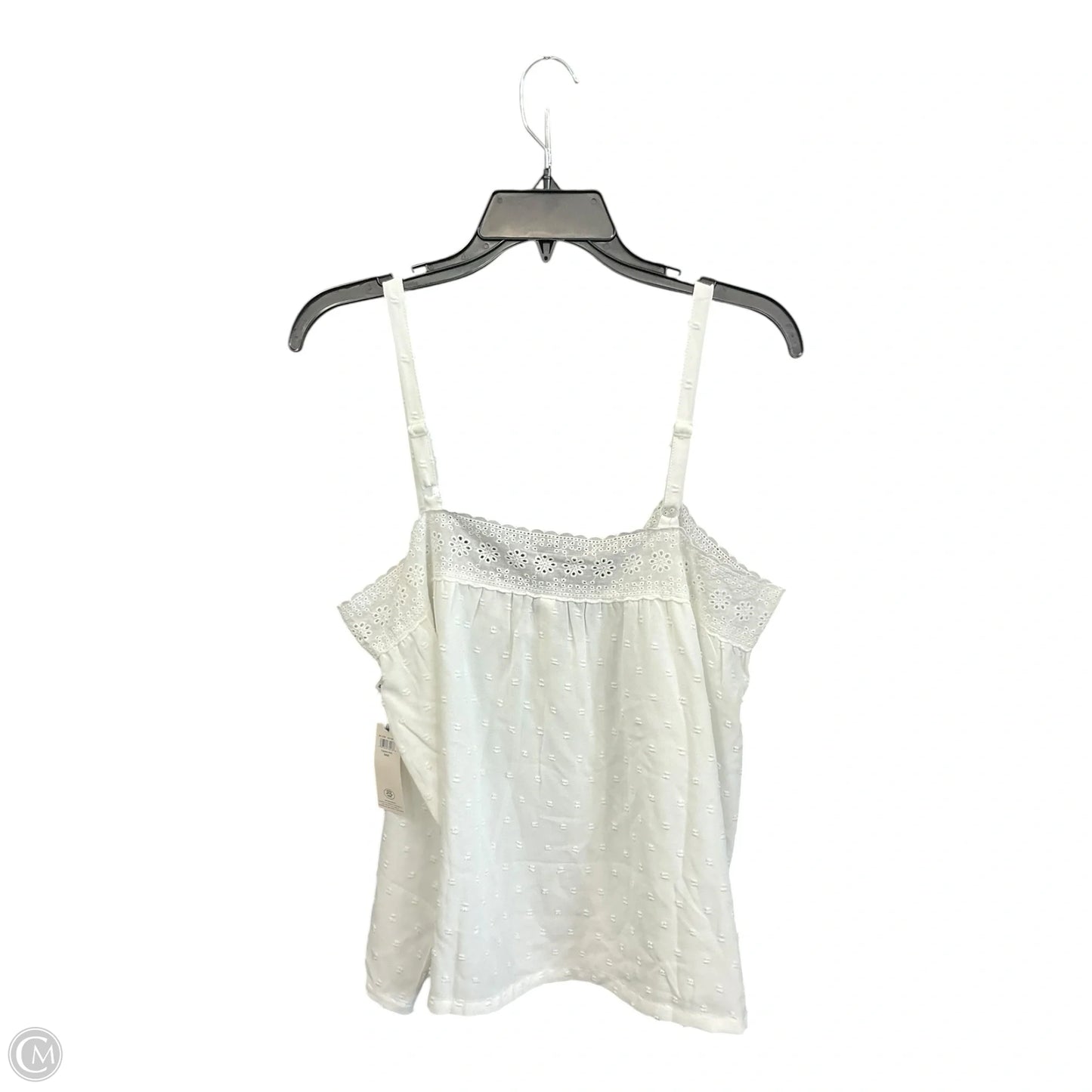 Blouse Sleeveless By Laura Ashley In White, Size: Xl