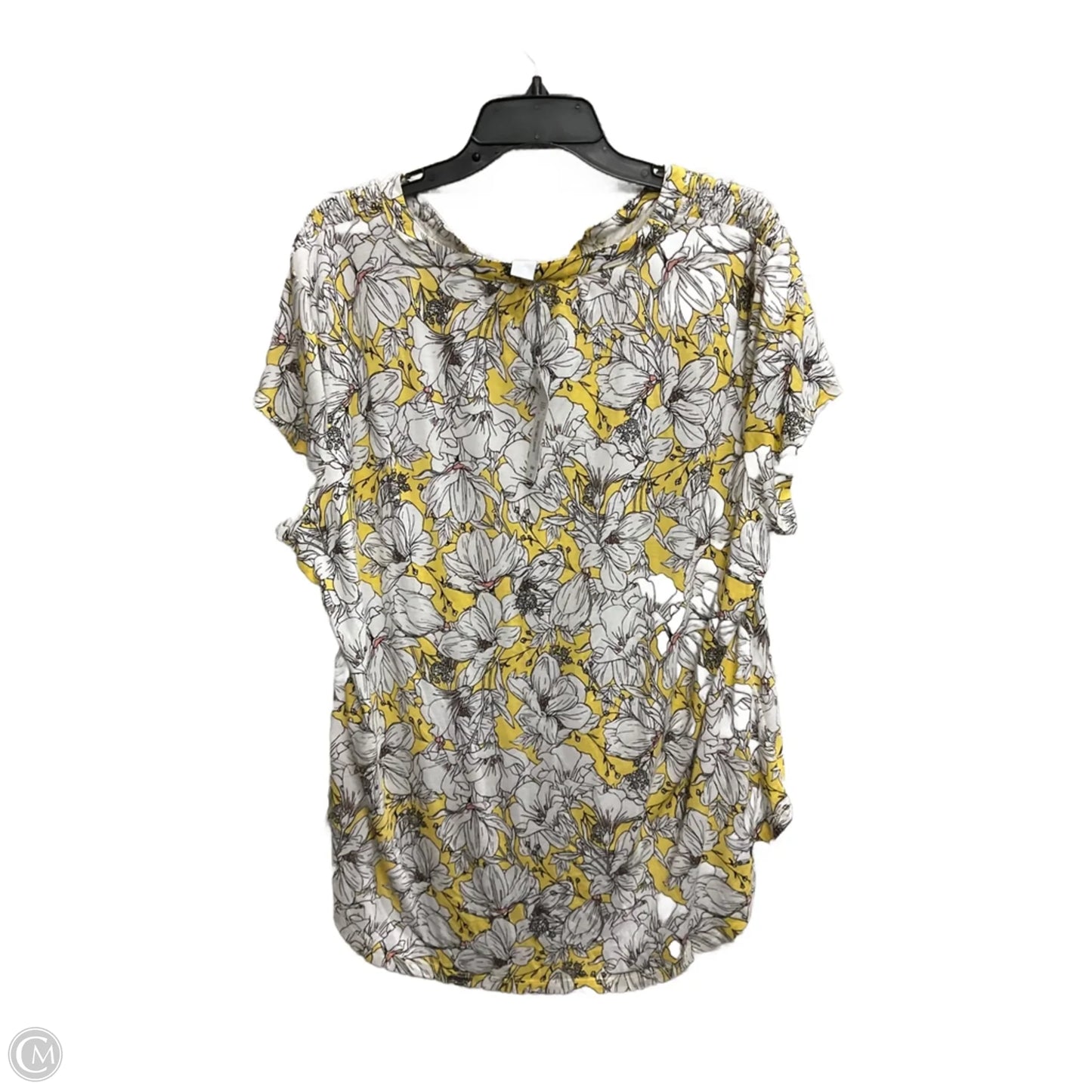 Top Short Sleeve By Liz Claiborne In Yellow, Size: Xxl