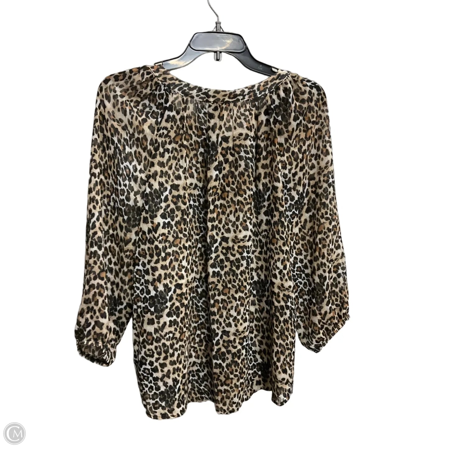 Top Long Sleeve By In Studio In Animal Print, Size: L