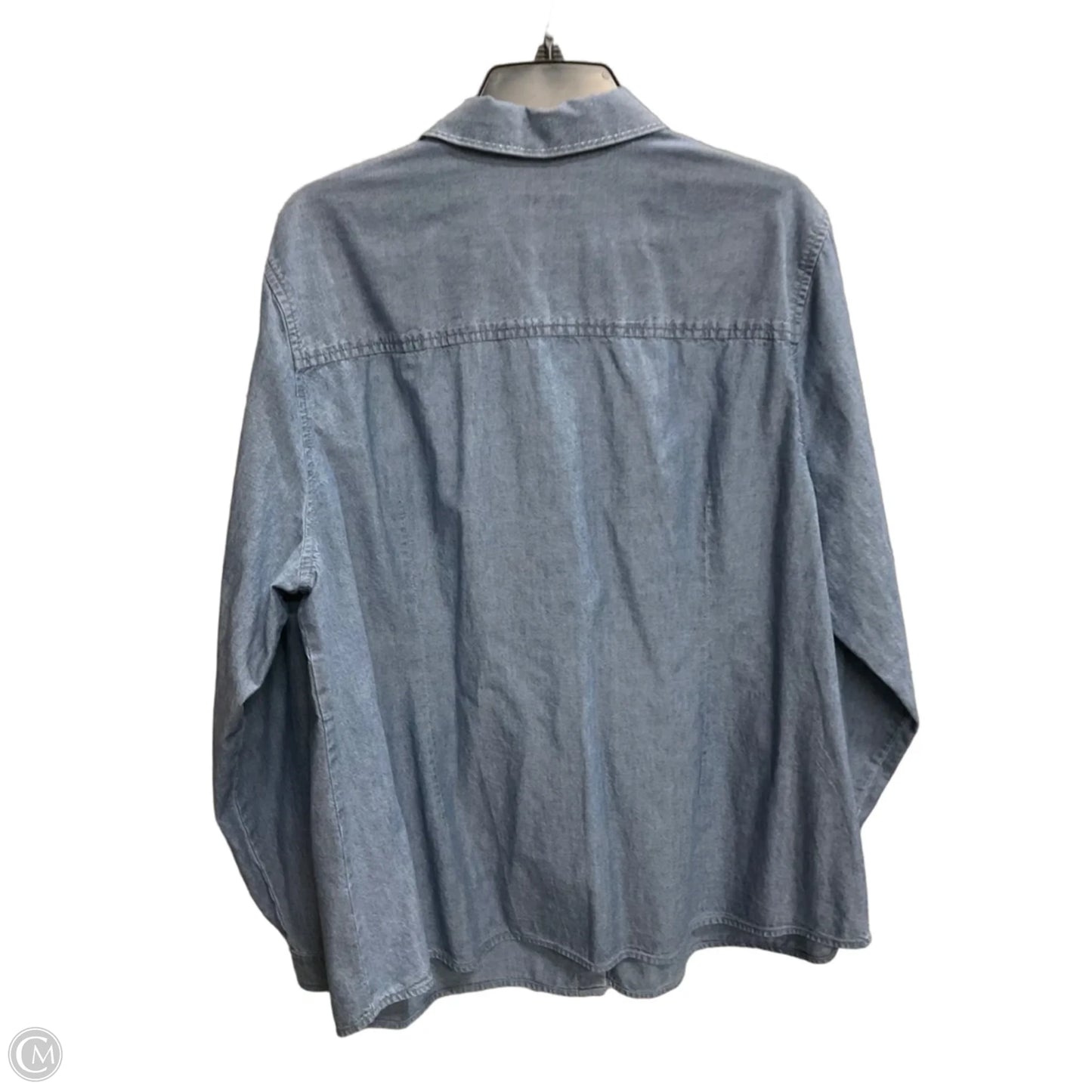 Blouse Long Sleeve By J. Jill In Blue Denim, Size: 2x