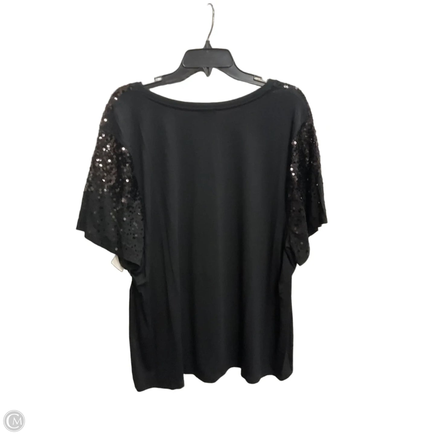 Top Short Sleeve By International Concepts In Black, Size: 3x