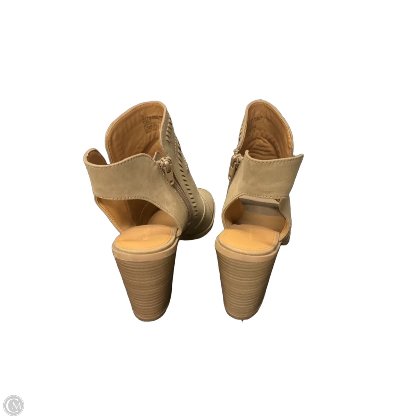 Sandals Heels Block By Universal Thread In Beige, Size: 9