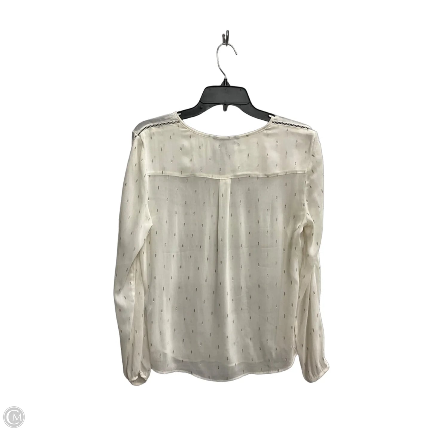Top Long Sleeve By Banana Republic In Cream, Size: M