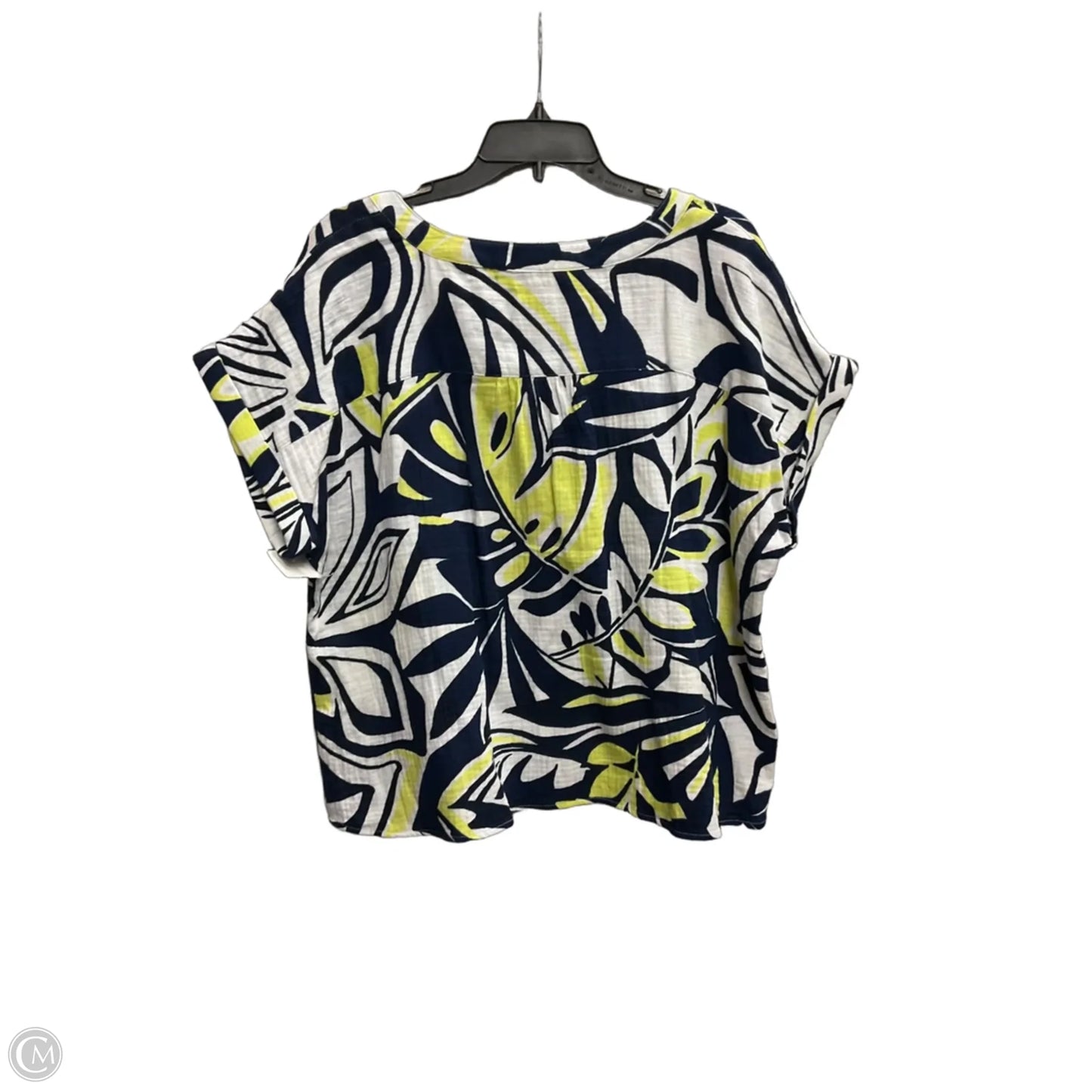Blouse Short Sleeve By Talbots In Navy, Size: Xl