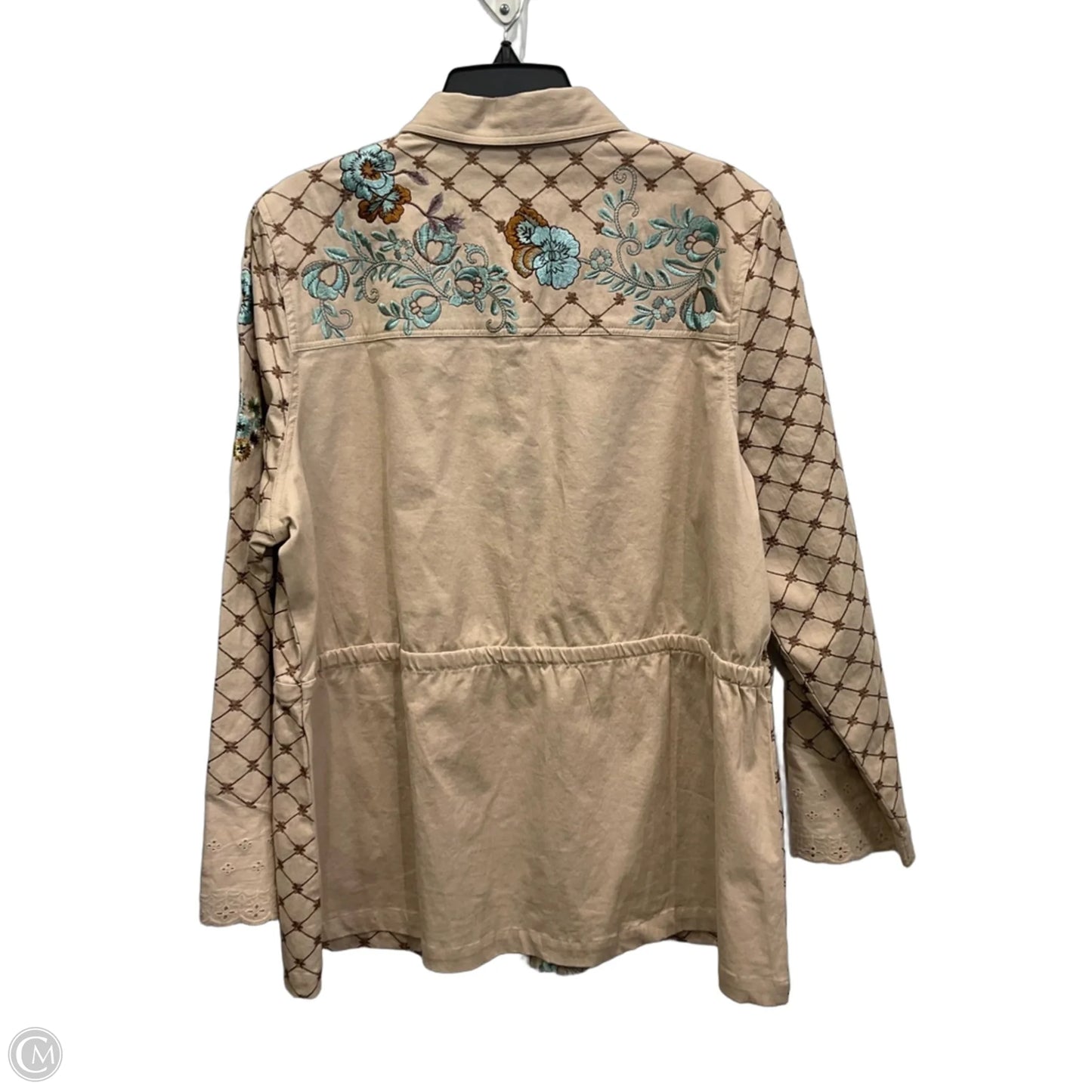 Jacket Shirt By Logo In Tan, Size: L