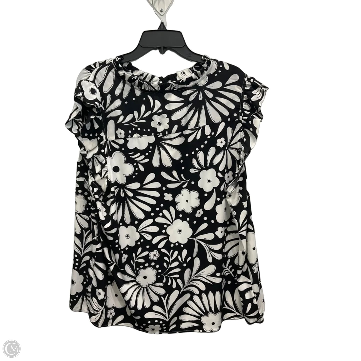 Top Sleeveless By Premise In Black & White, Size: 2x