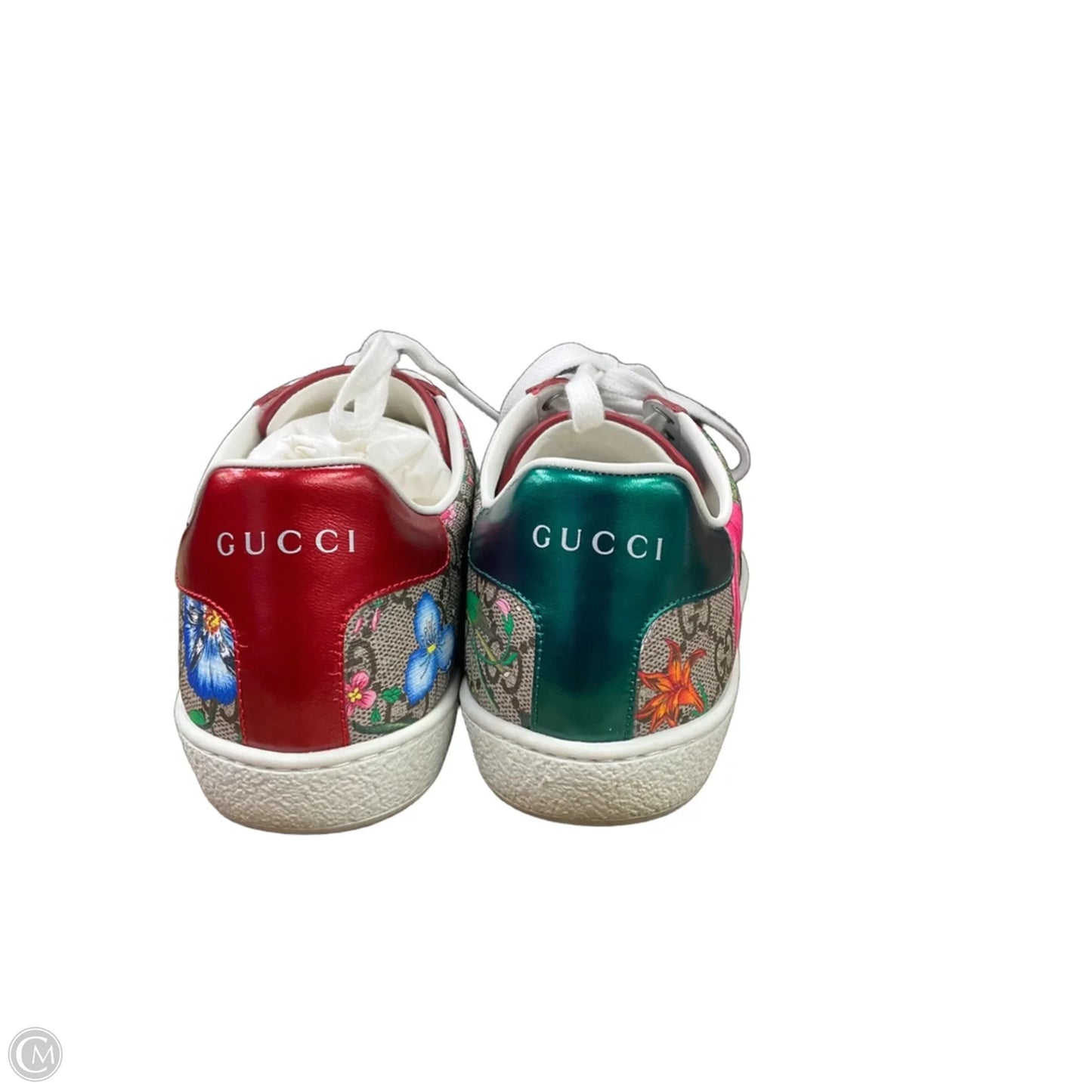 Shoes Luxury Designer By Gucci In Floral Print, Size: 7