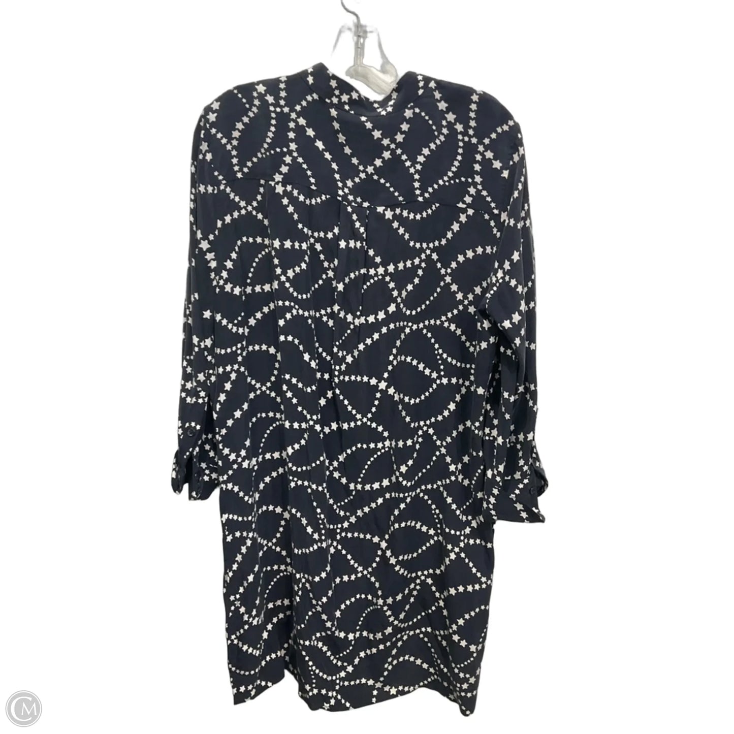 Dress Casual Midi By Equipment In Grey & White, Size: L
