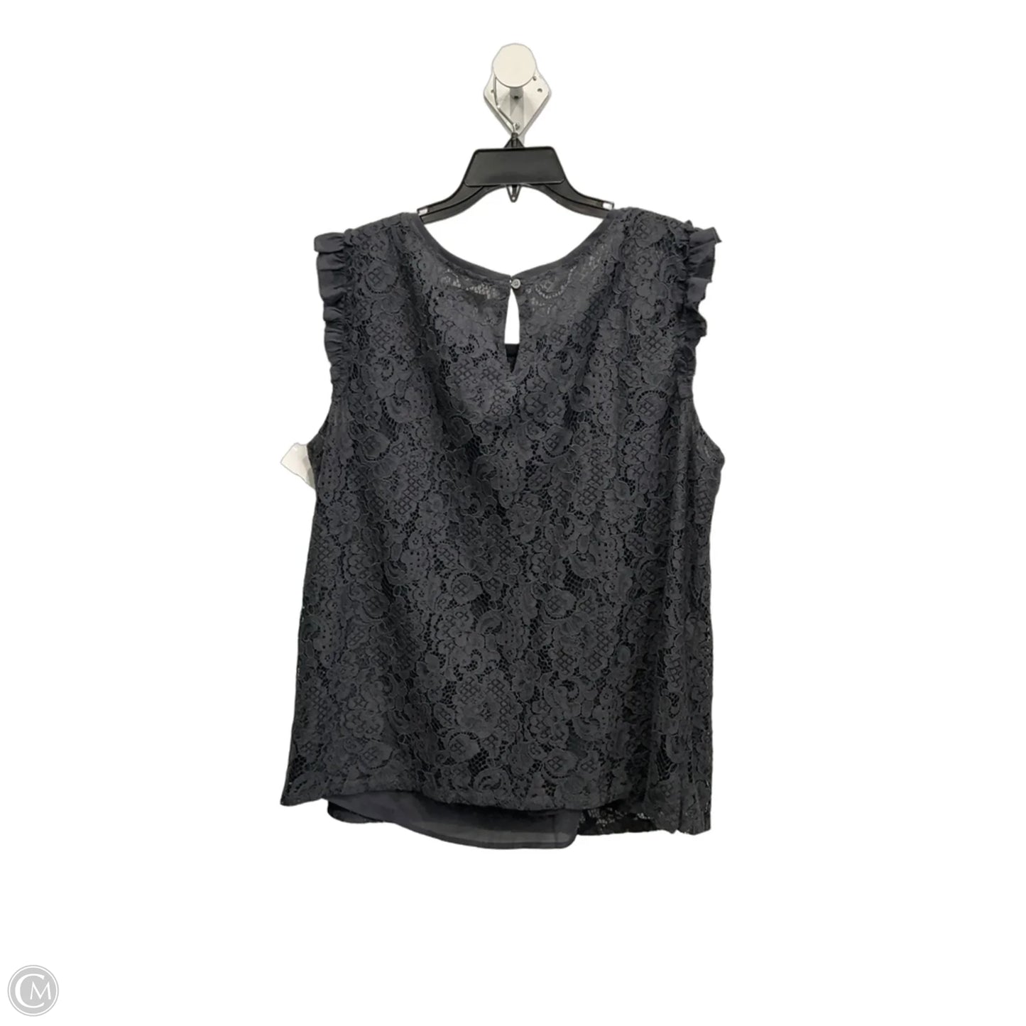 Top Sleeveless By Loft In Grey, Size: 2x