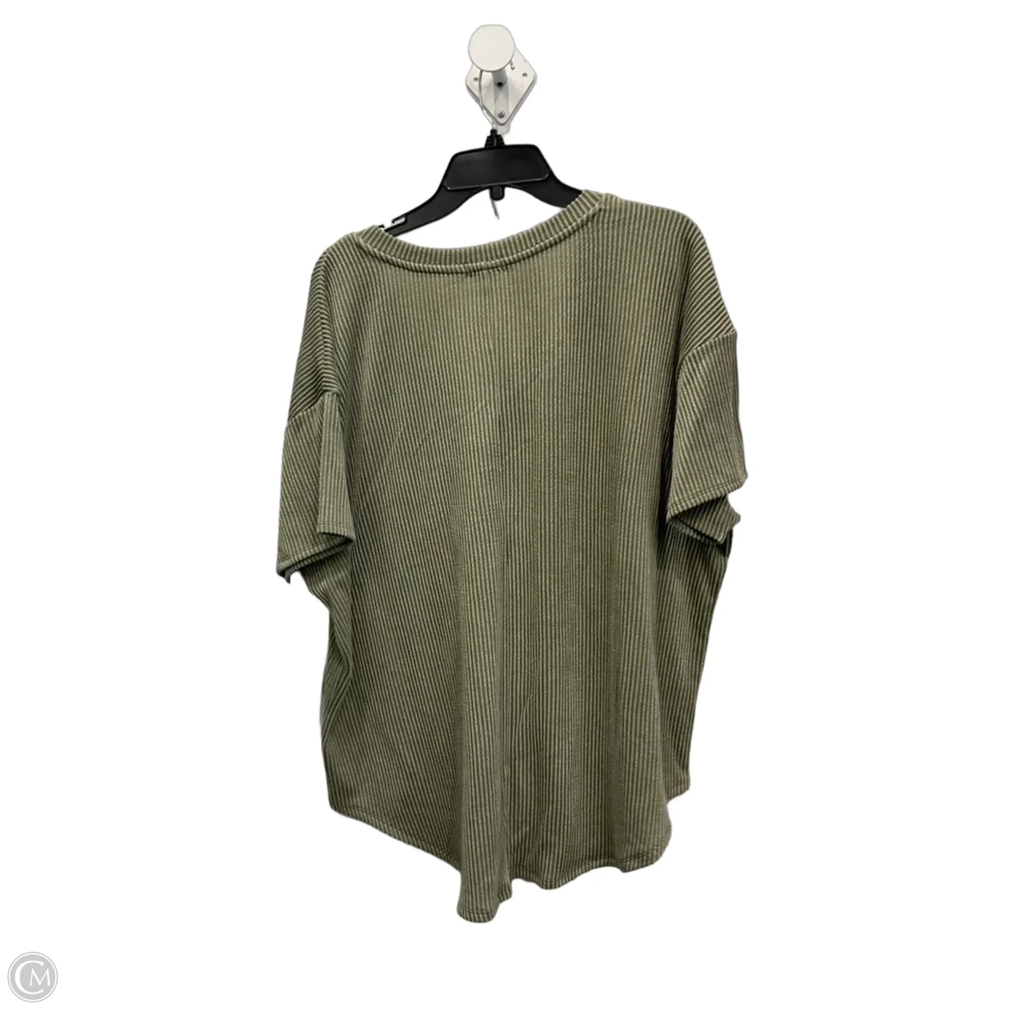 Top Short Sleeve By Falls Creek In Green, Size: 2x
