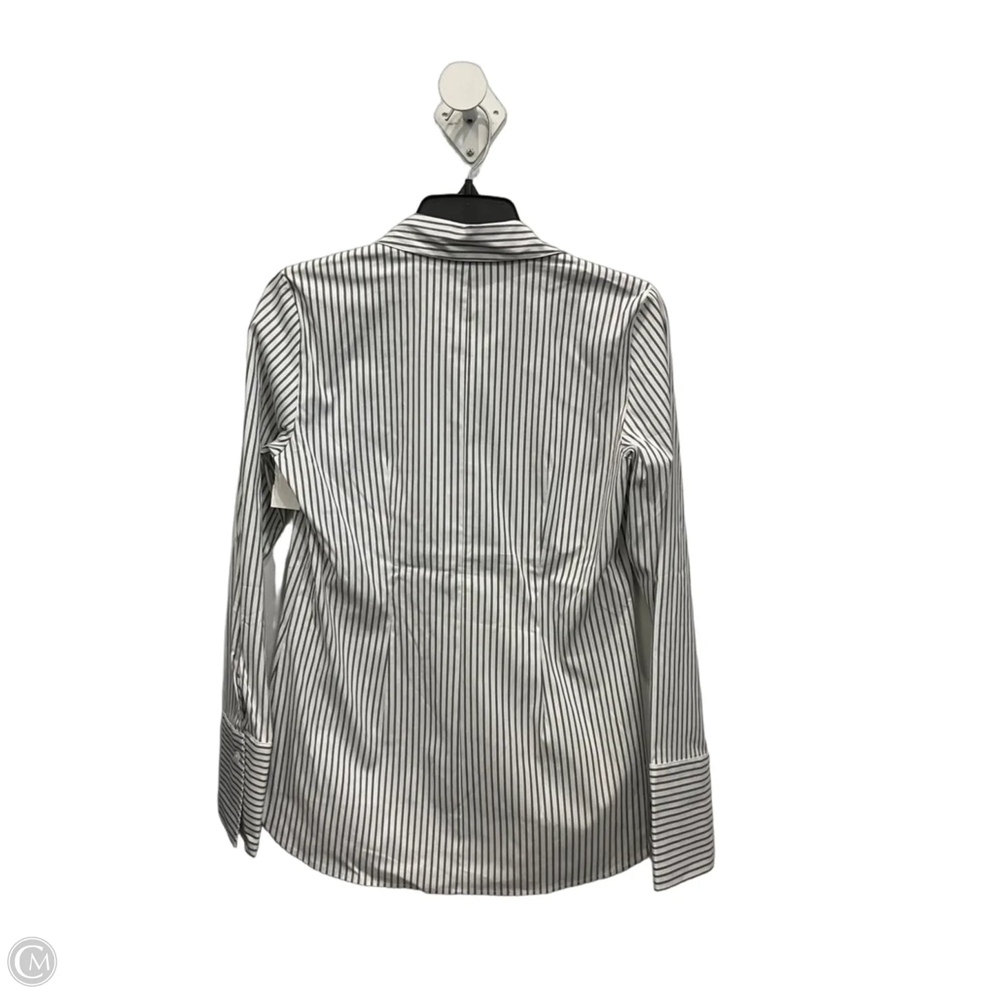 Blouse Long Sleeve By Ann Taylor In Black & White, Size: Xs