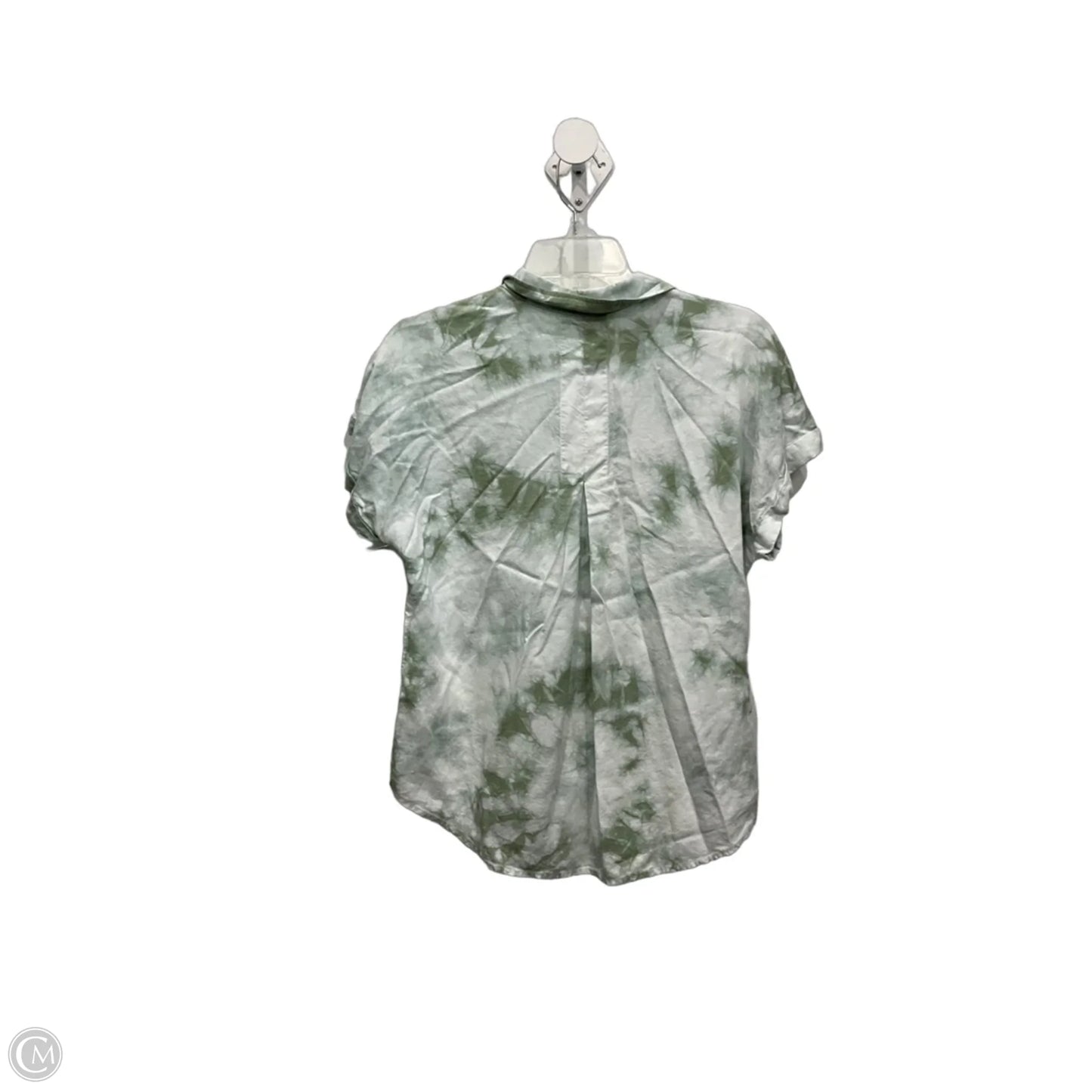 Blouse Short Sleeve By Cloth & Stone In Green & White, Size: Xs