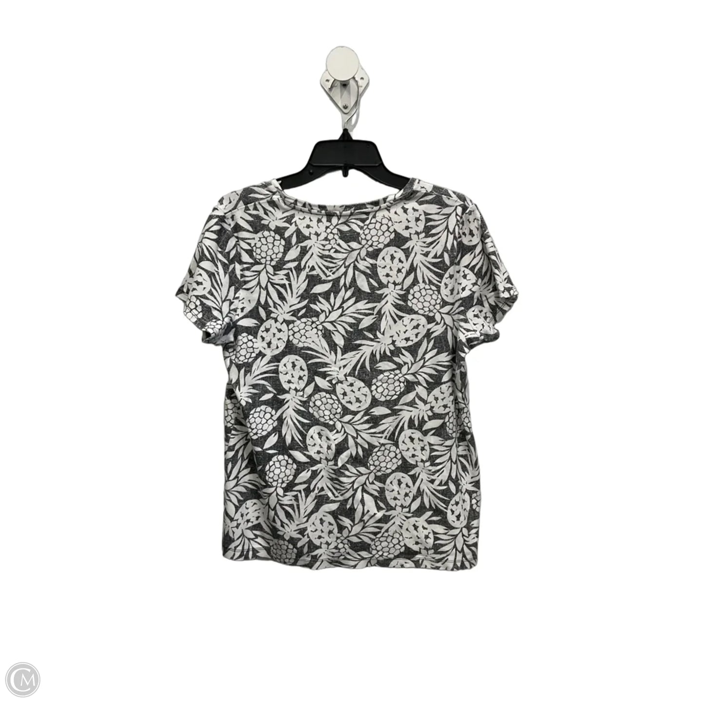 Top Short Sleeve Basic By Croft And Barrow In Grey, Size: L