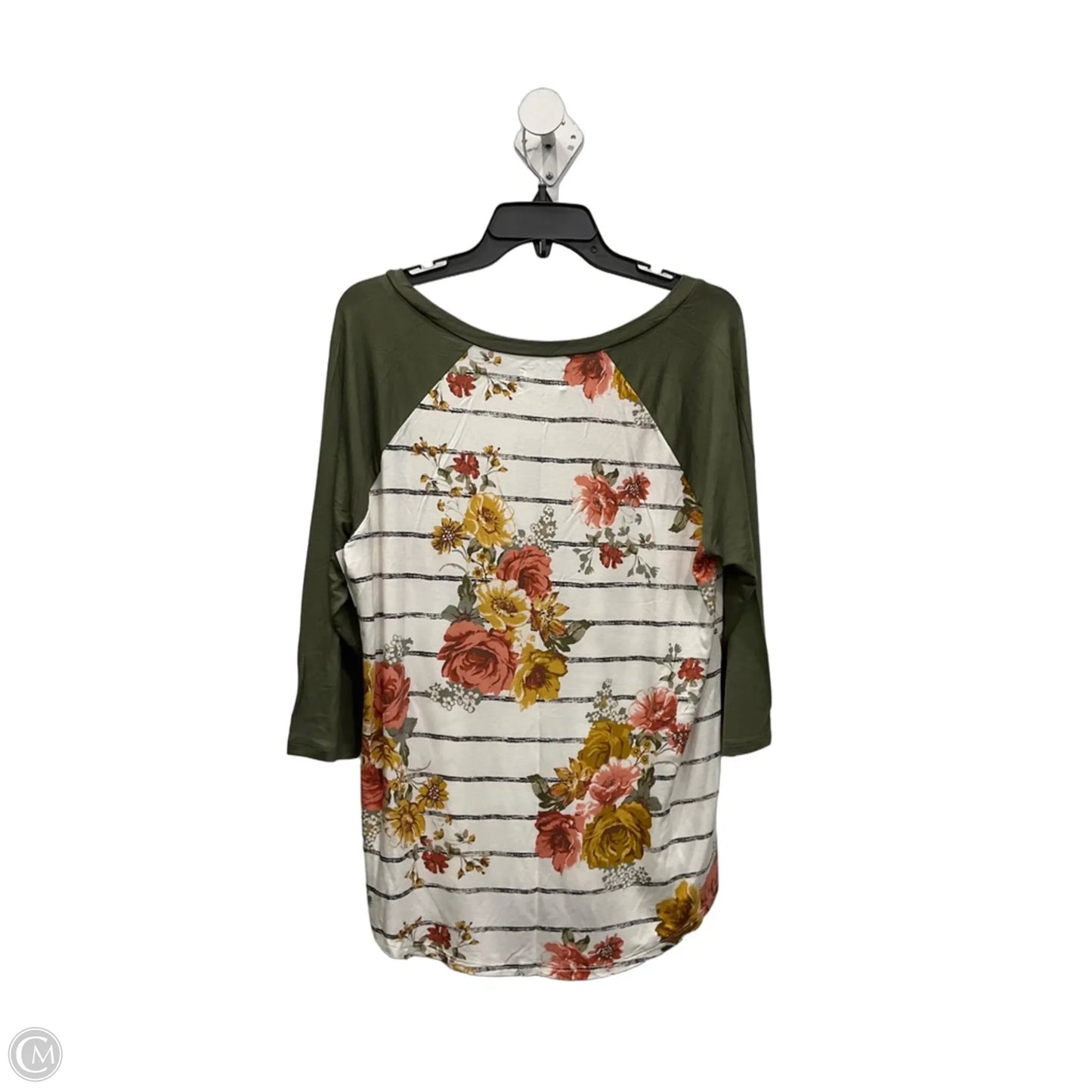 Top 3/4 Sleeve By Maurices In Floral Print, Size: Xl