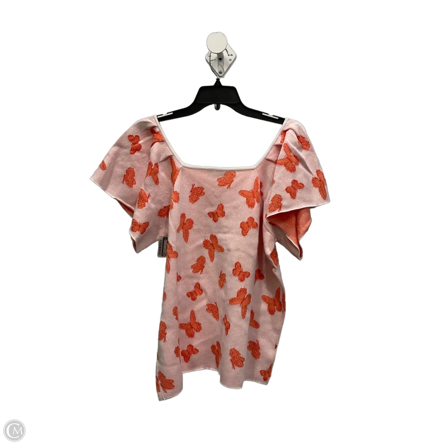 Top Short Sleeve By Cato In Orange & Pink, Size: Xl