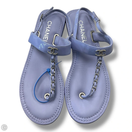 Sandals Luxury Designer By Chanel In Purple, Size: 8