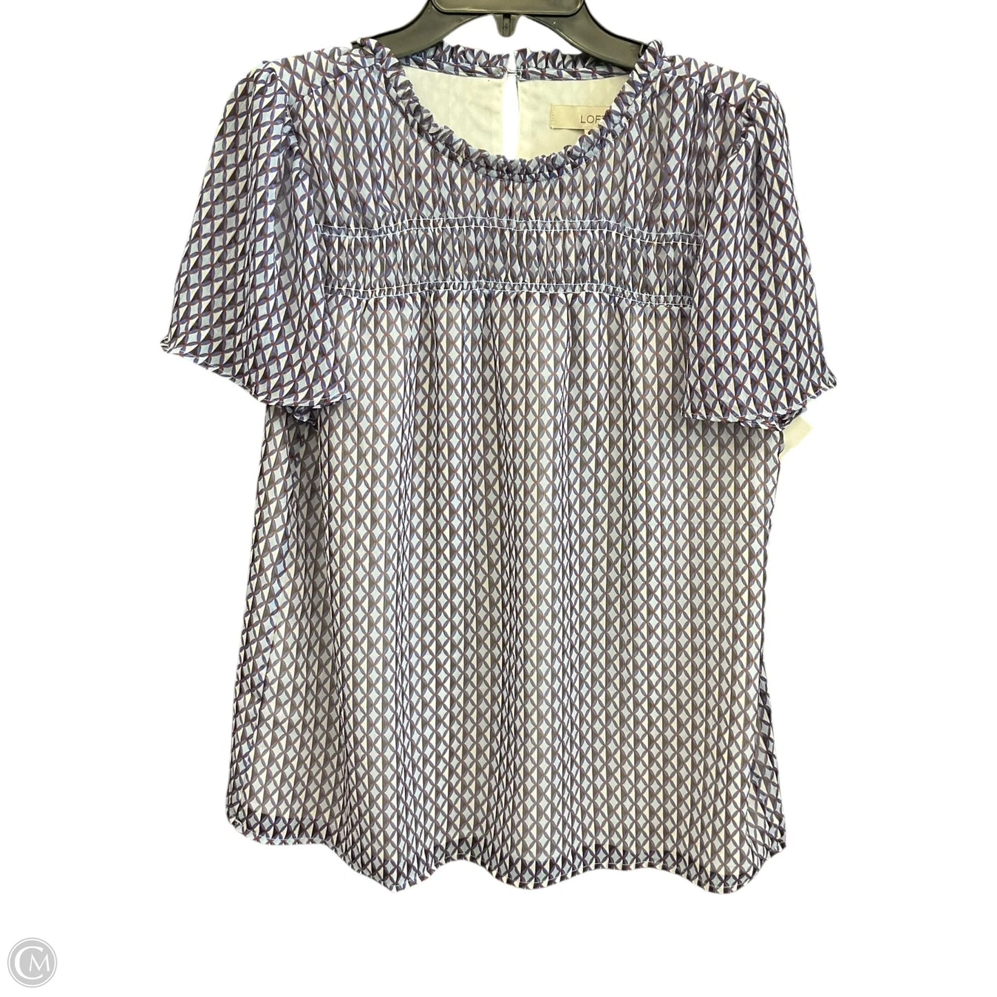 Top Short Sleeve By Loft In Purple, Size: L