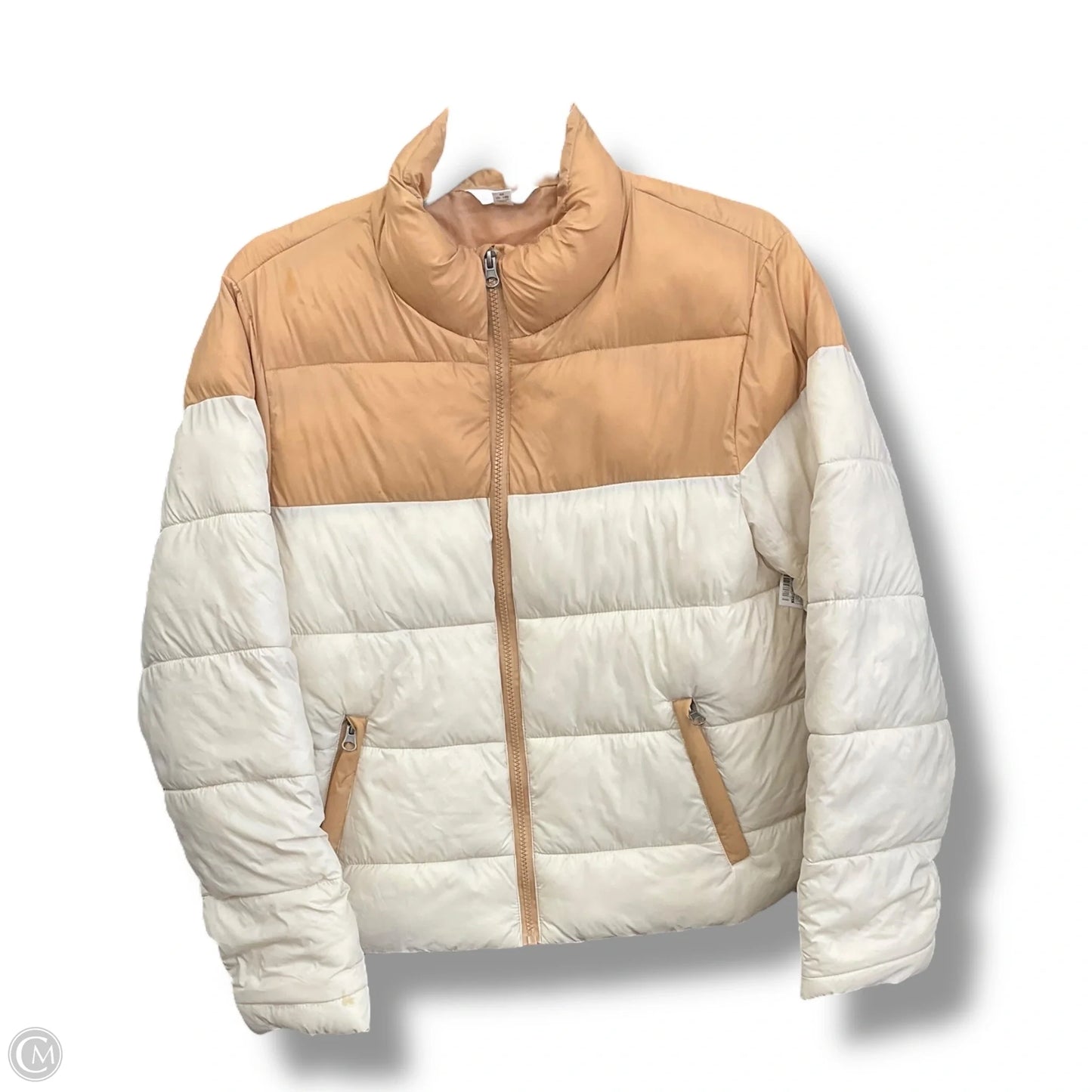 Coat Puffer & Quilted By Time And Tru In Cream, Size: M