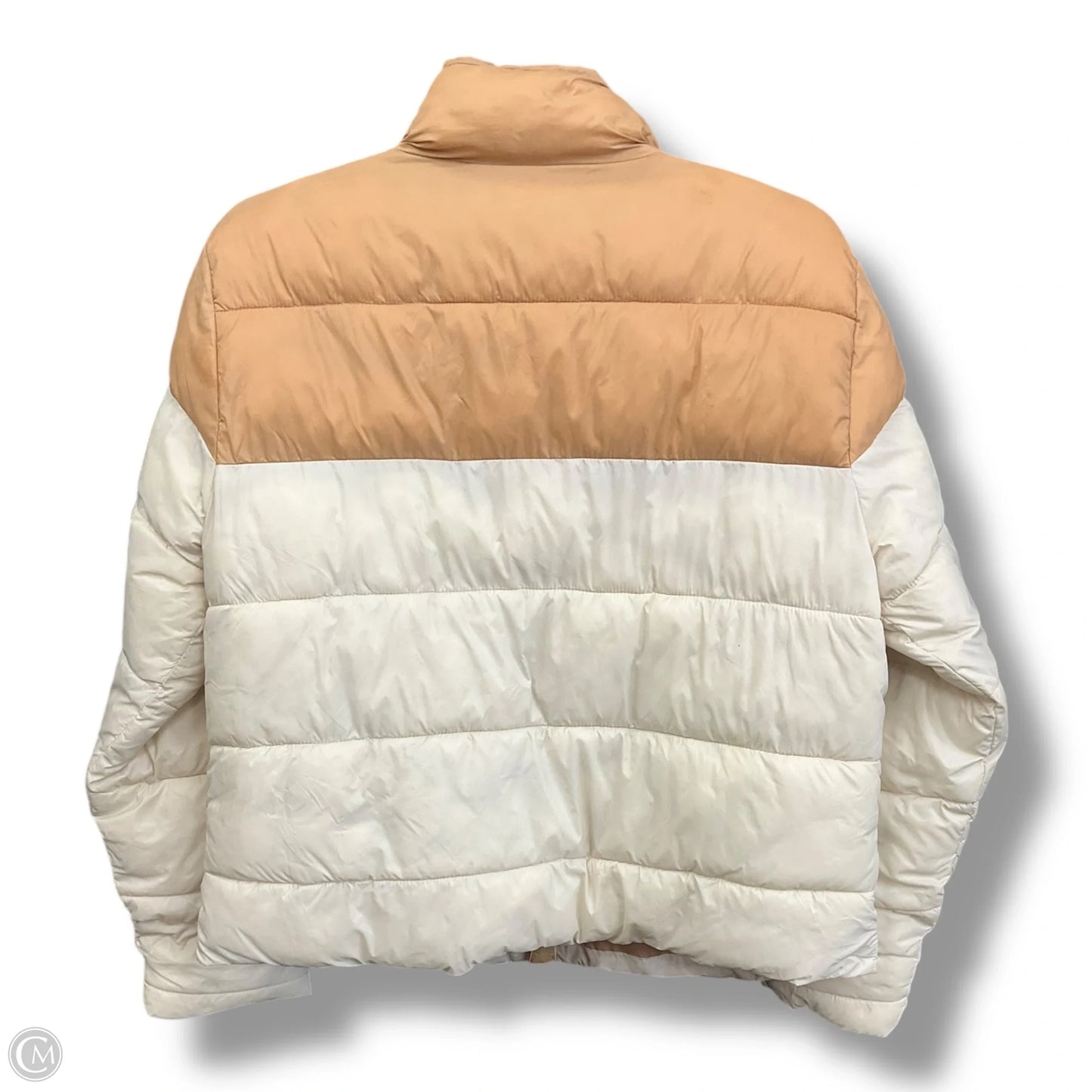 Coat Puffer & Quilted By Time And Tru In Cream, Size: M